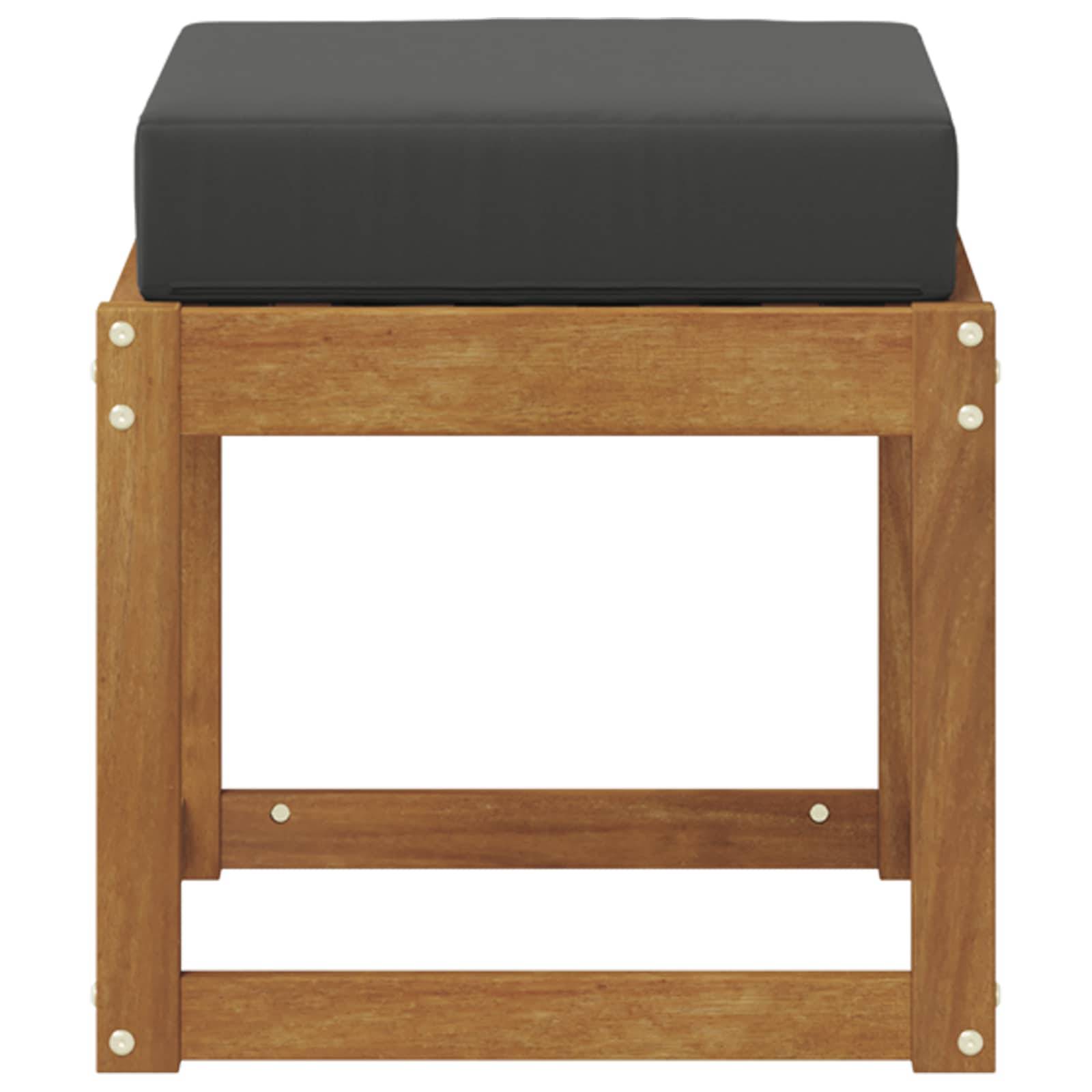 vidaXL Hocker Bank mit Kissen Natur und Anthrazit 43 x 43 x 37 cm