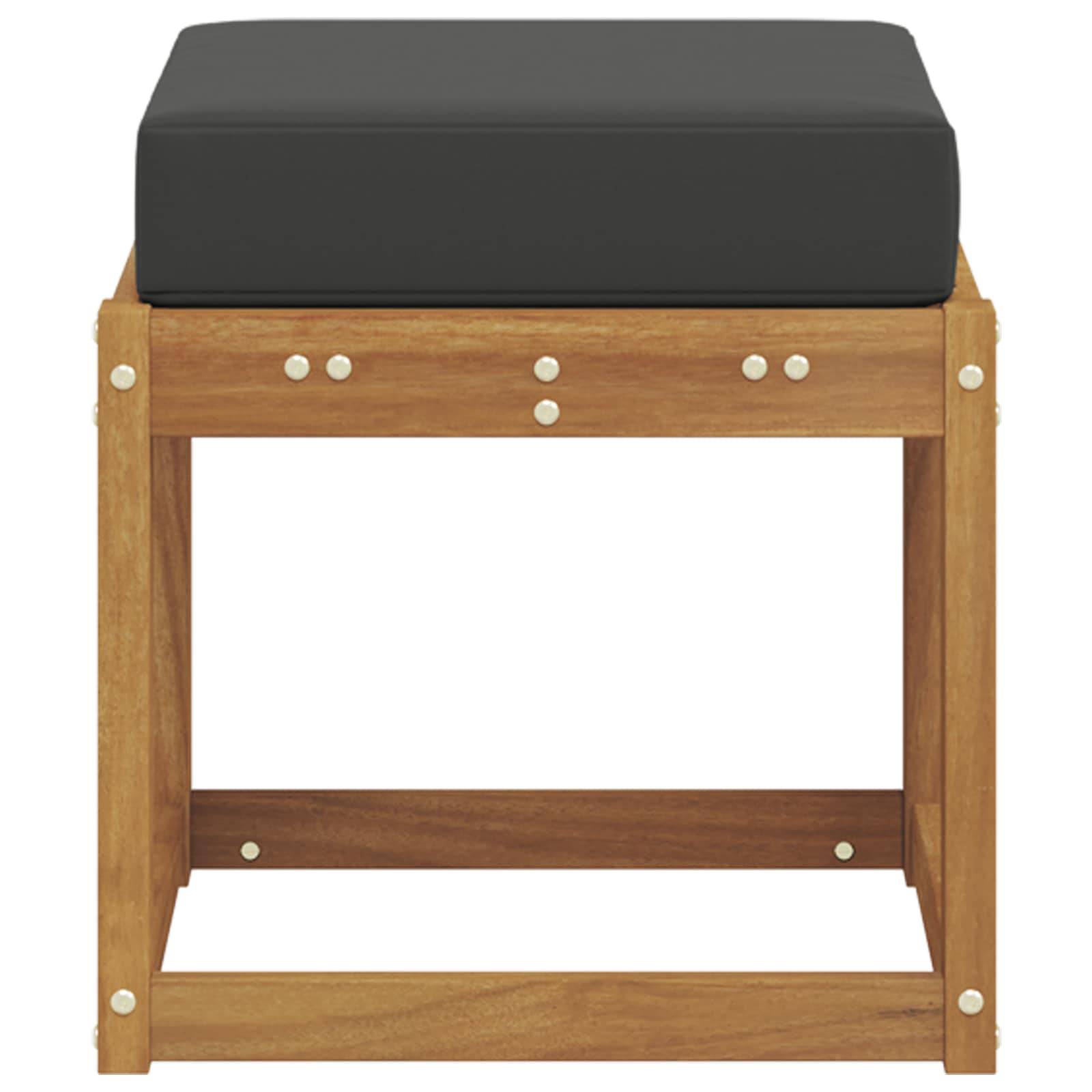 vidaXL Hocker Bank mit Kissen Natur und Anthrazit 43 x 43 x 37 cm