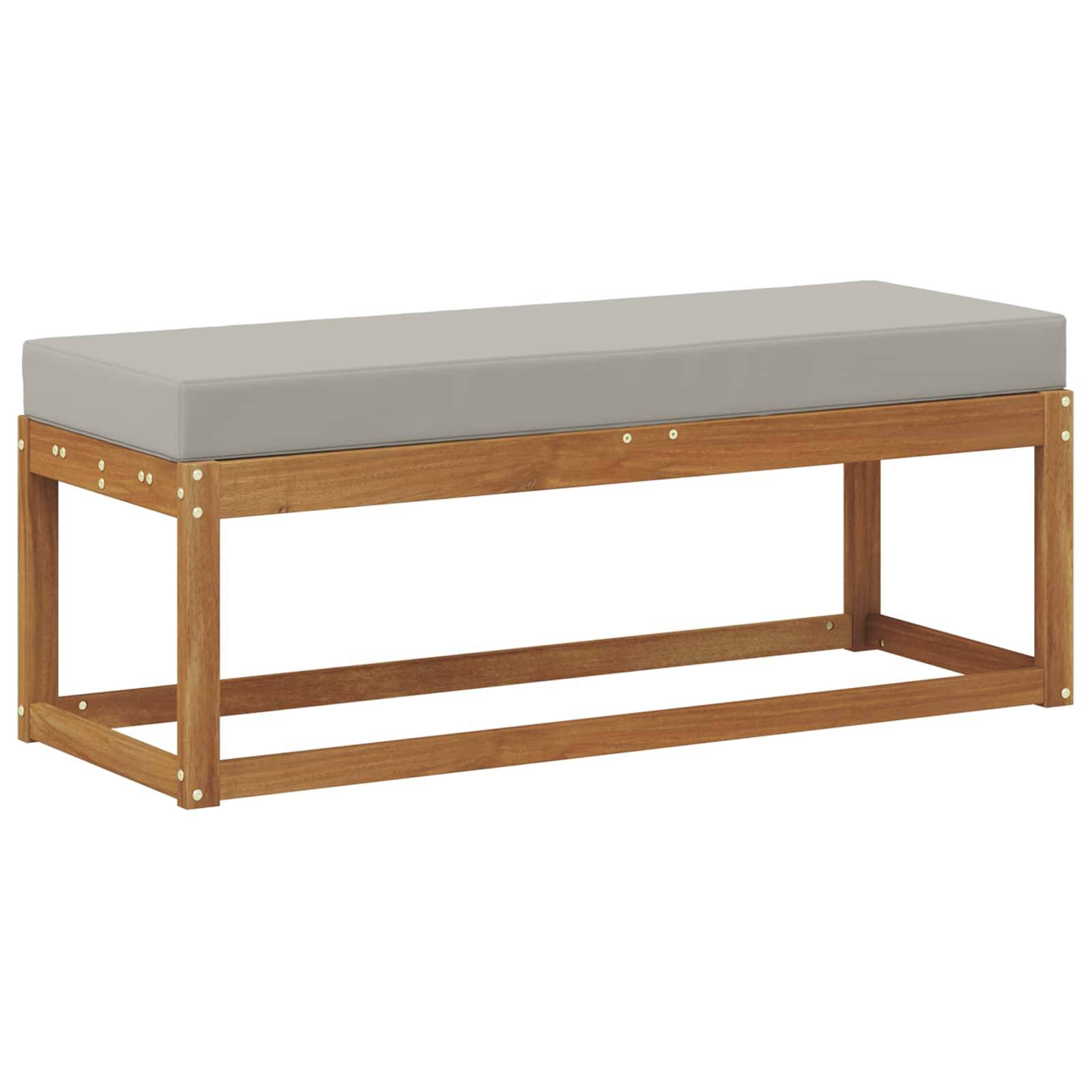 vidaXL Hocker Bank mit Kissen Natürlich und Hellgrau 115 x 43 x 37 cm