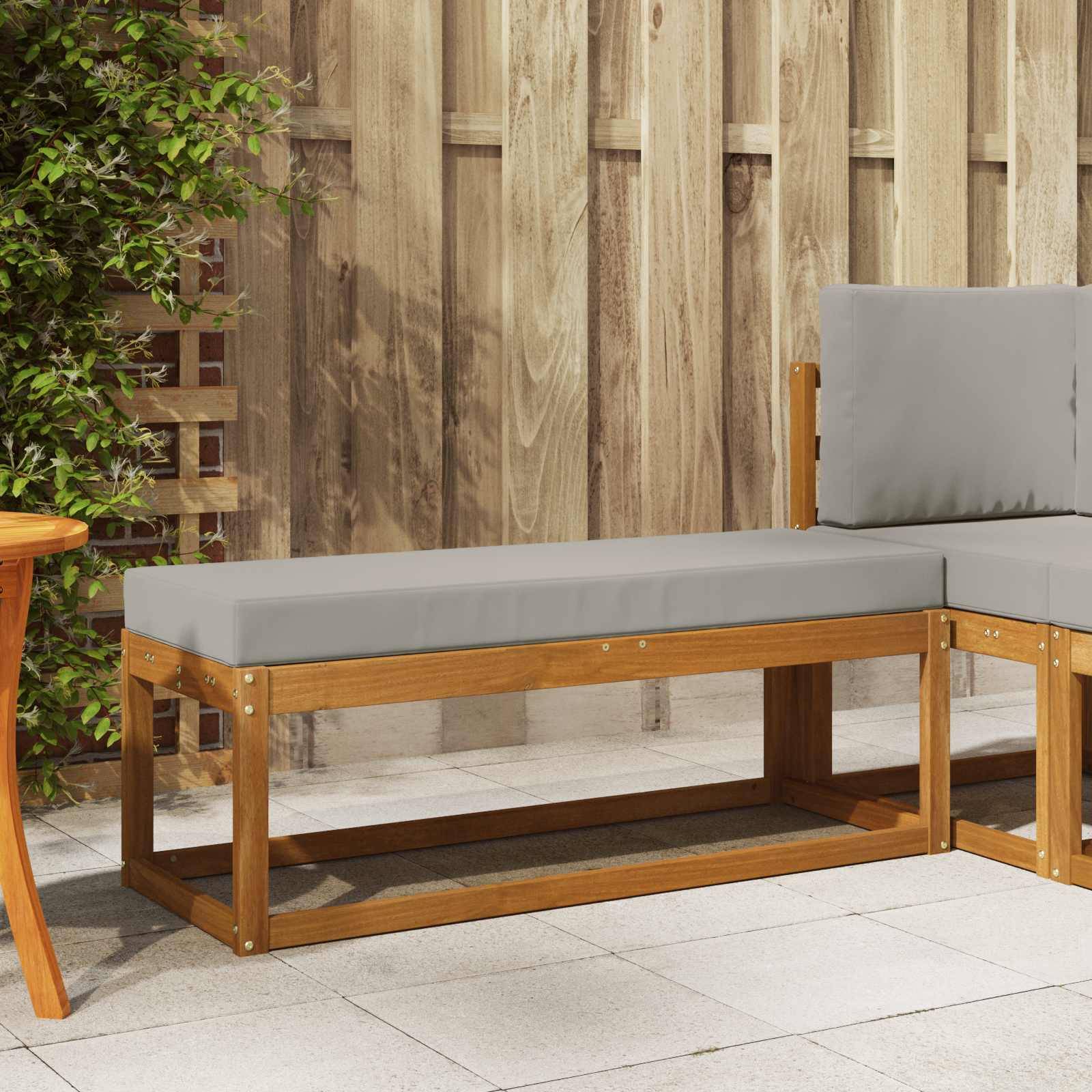vidaXL Hocker Bank mit Kissen Natürlich und Hellgrau 115 x 43 x 37 cm