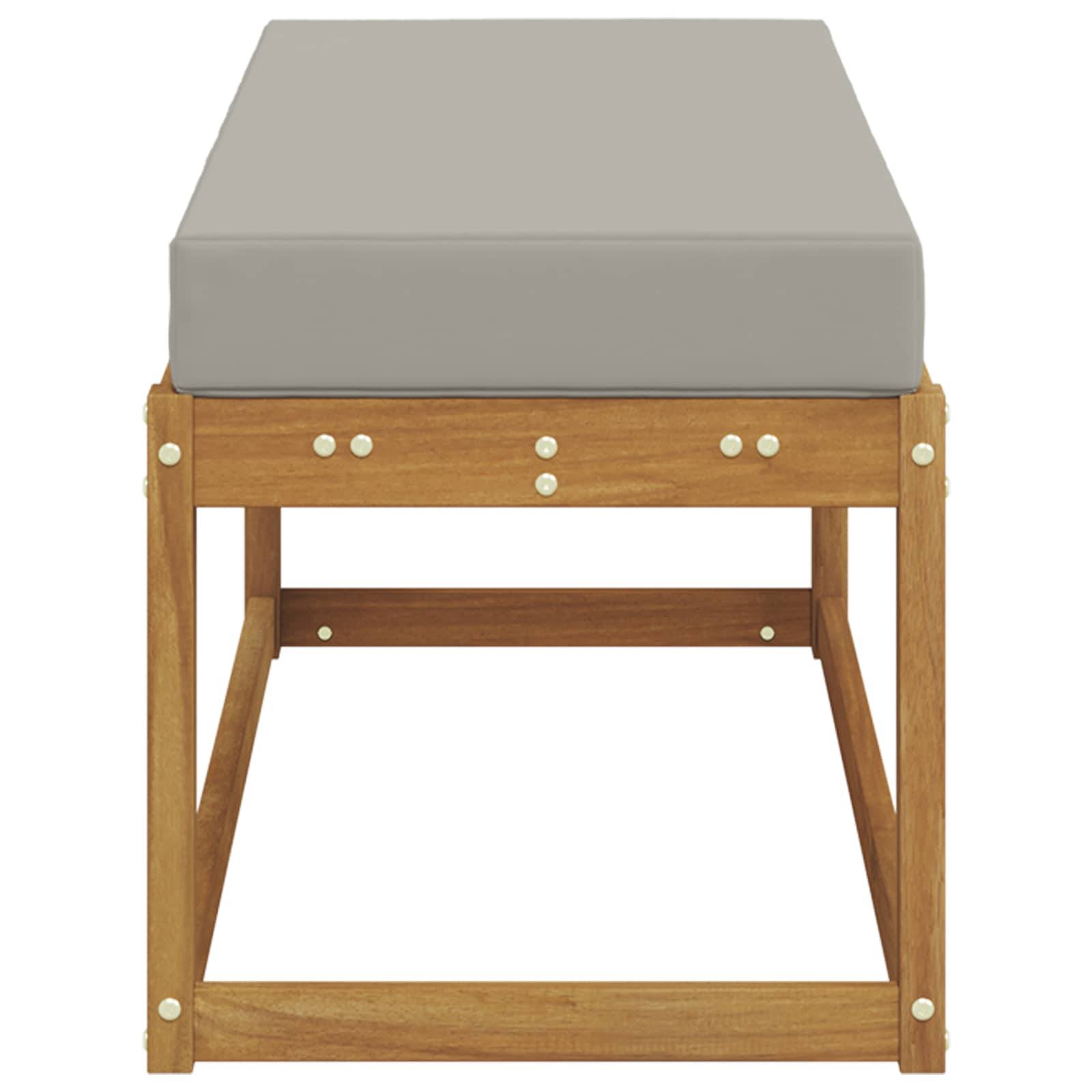 vidaXL Hocker Bank mit Kissen Natürlich und Hellgrau 115 x 43 x 37 cm
