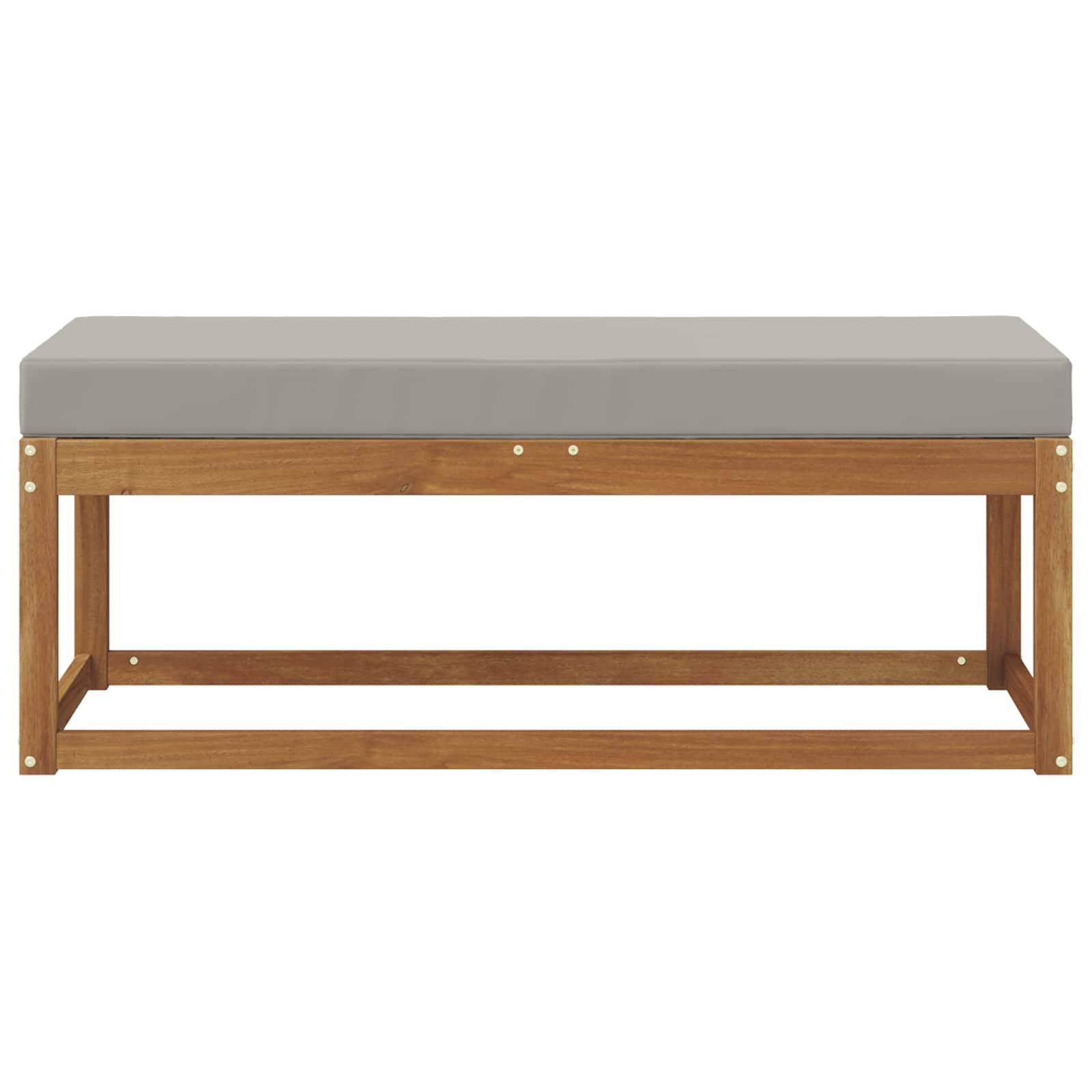 vidaXL Hocker Bank mit Kissen Natürlich und Hellgrau 115 x 43 x 37 cm