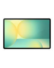 Ein Tablet mit einem minimalistischen abstrakten Hintergrundbild mit sanften Farbverläufen in Grün- und Gelbtönen, das einen ruhigen visuellen Effekt erzeugt.