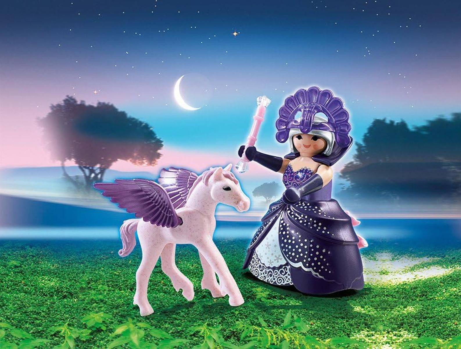 PLAYMOBIL 6837 Mondscheinkönigin mit Baby-Pegasus ab 3 Jahre