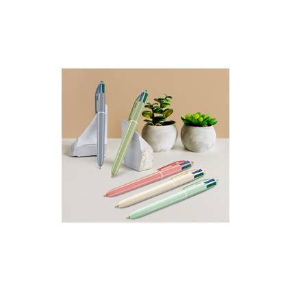 BIC Druckkugelschreiber 4 Colours Mineral Tones, Display