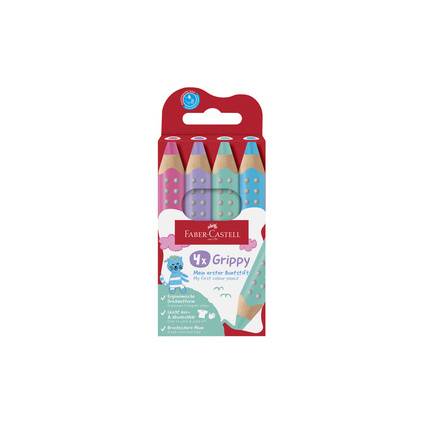 FABER-CASTELL Dreikant-Buntstift Grippy Pastell, 4er Etui