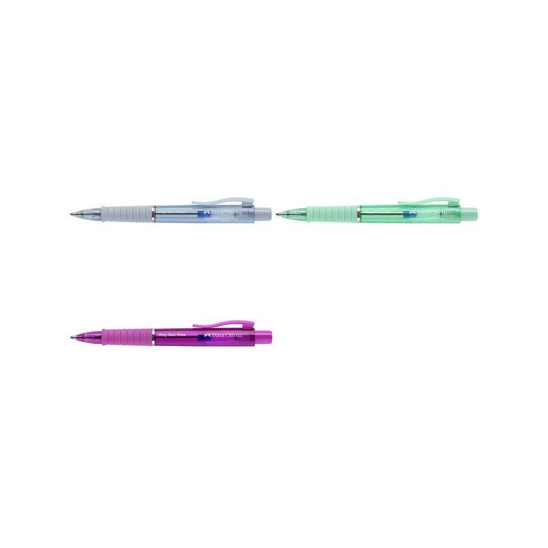 FABER-CASTELL Druckkugelschreiber POLY BALL VIEW, hellblau
