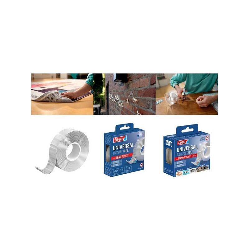 tesa Doppelseitiges Klebeband NANO POWER, 30 mm x 1 m