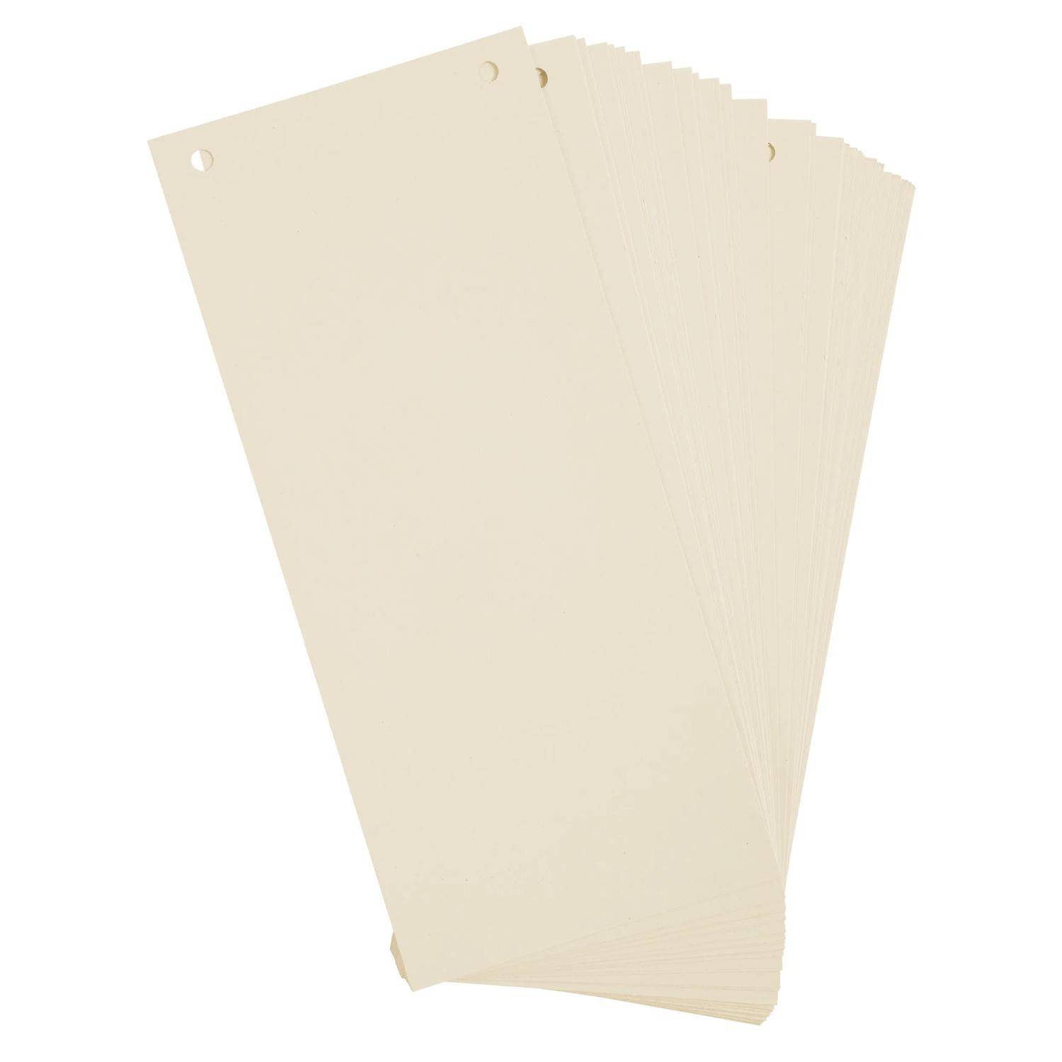 Exacompta 12x Pack 100 Trennstreifen 2-fach gelocht Karton 105x240mm Sand 13375B