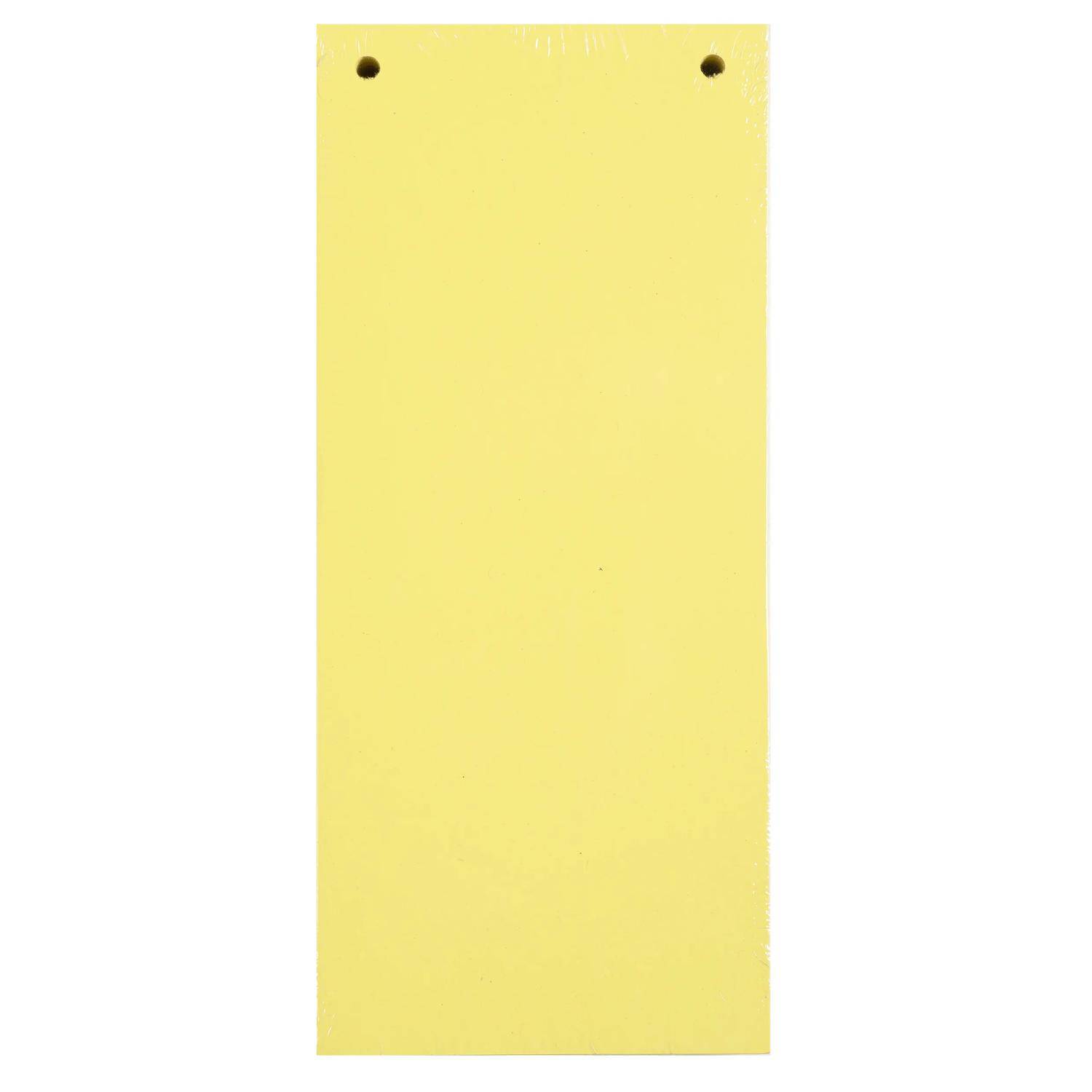 Exacompta 12x Pack 100 Trennstreifen 2-fach gelocht Karton 105x240mm Gelb 13325B