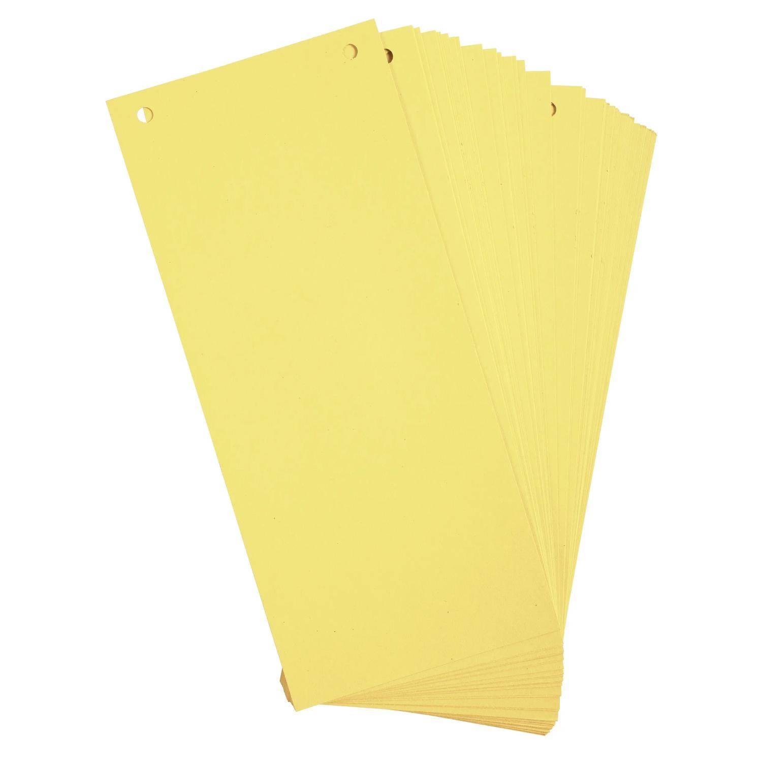 Exacompta 12x Pack 100 Trennstreifen 2-fach gelocht Karton 105x240mm Gelb 13325B