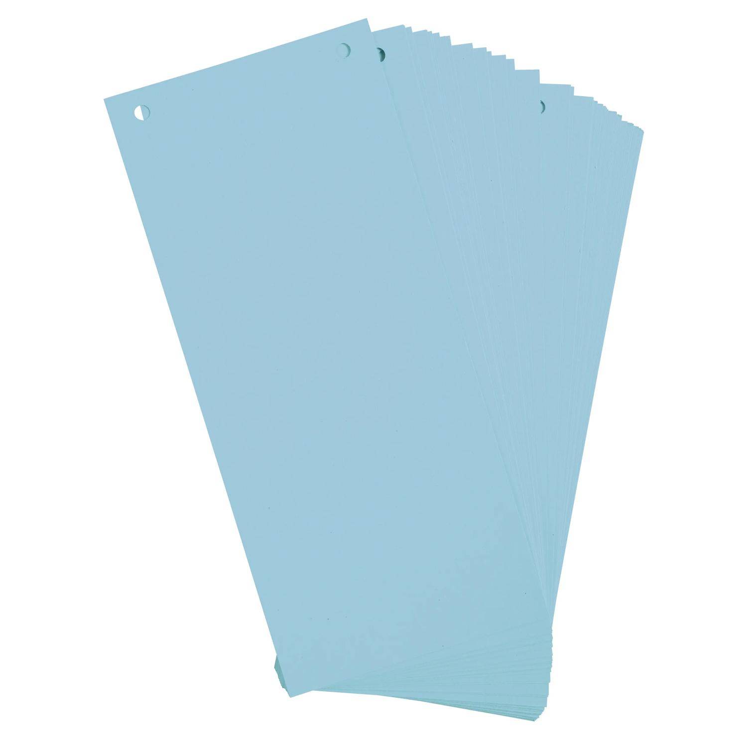 Exacompta 12x Pack 100 Trennstreifen gelocht Karton 105x240mm Hellblau 13315B