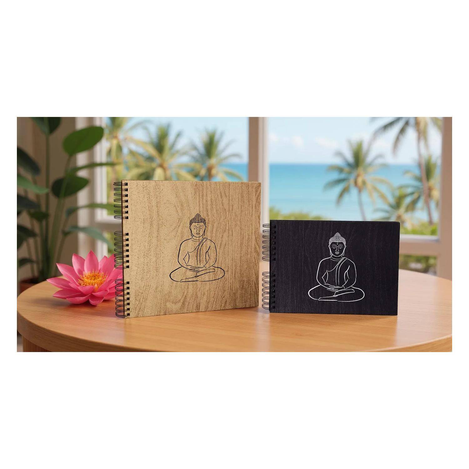 Exacompta Spiralfotoalbum 50 Seiten/25 Bl schwarz, 32x22 cm, Zen - Eiche 15041E