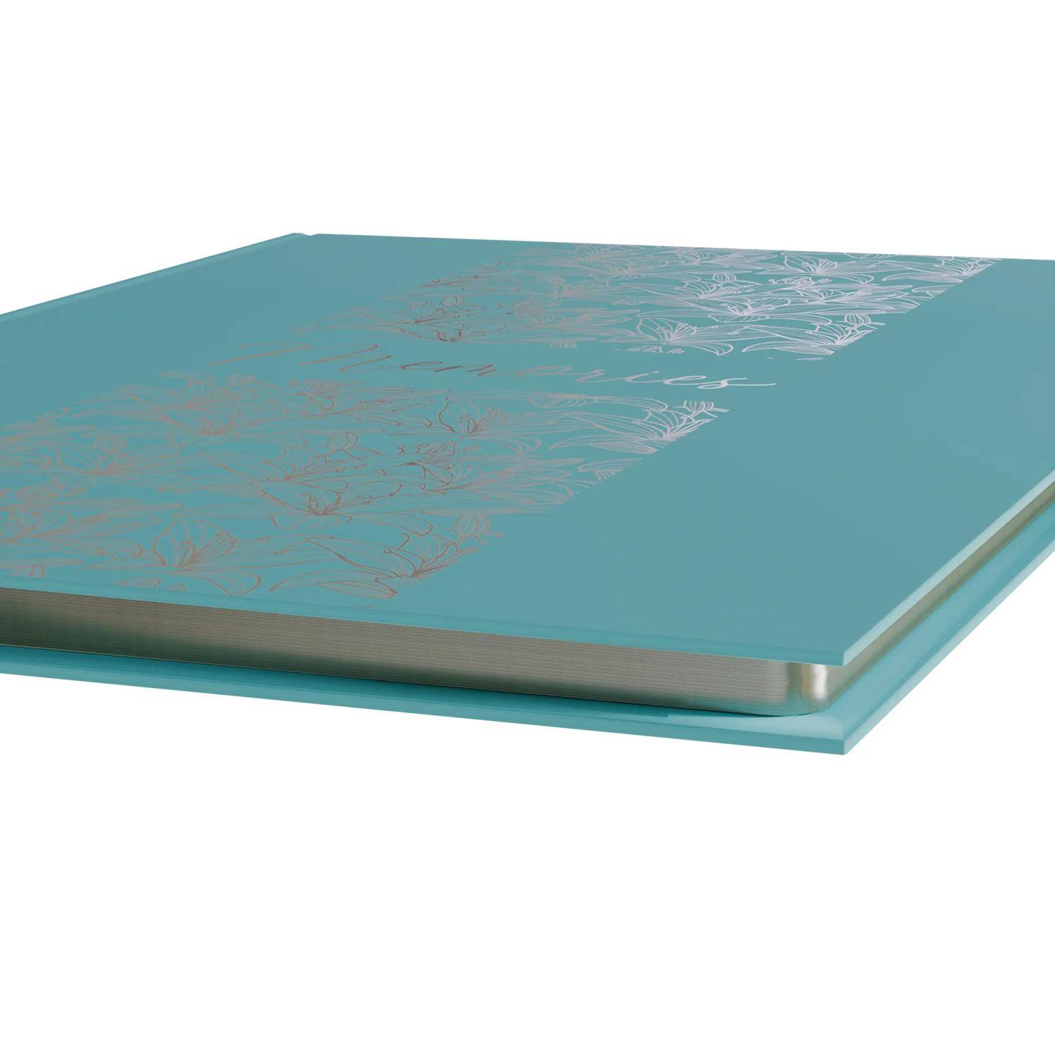 Exacompta Gästebuch 100Seiten/50 Bl Silberschnitt, 27x22 cm, - Türkis 47091E