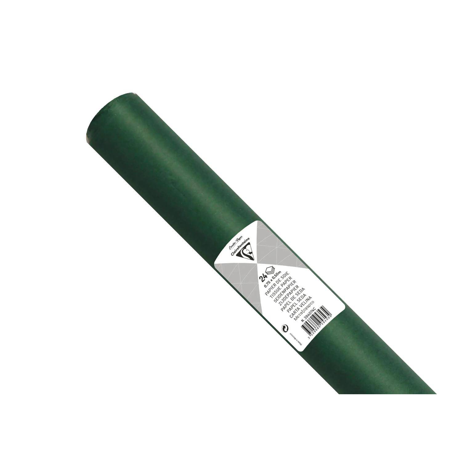 Clairefontaine 5x Seidenpapier Rolle 24 Bogen 18g/m2 50x75cm Glasgrün 394074C