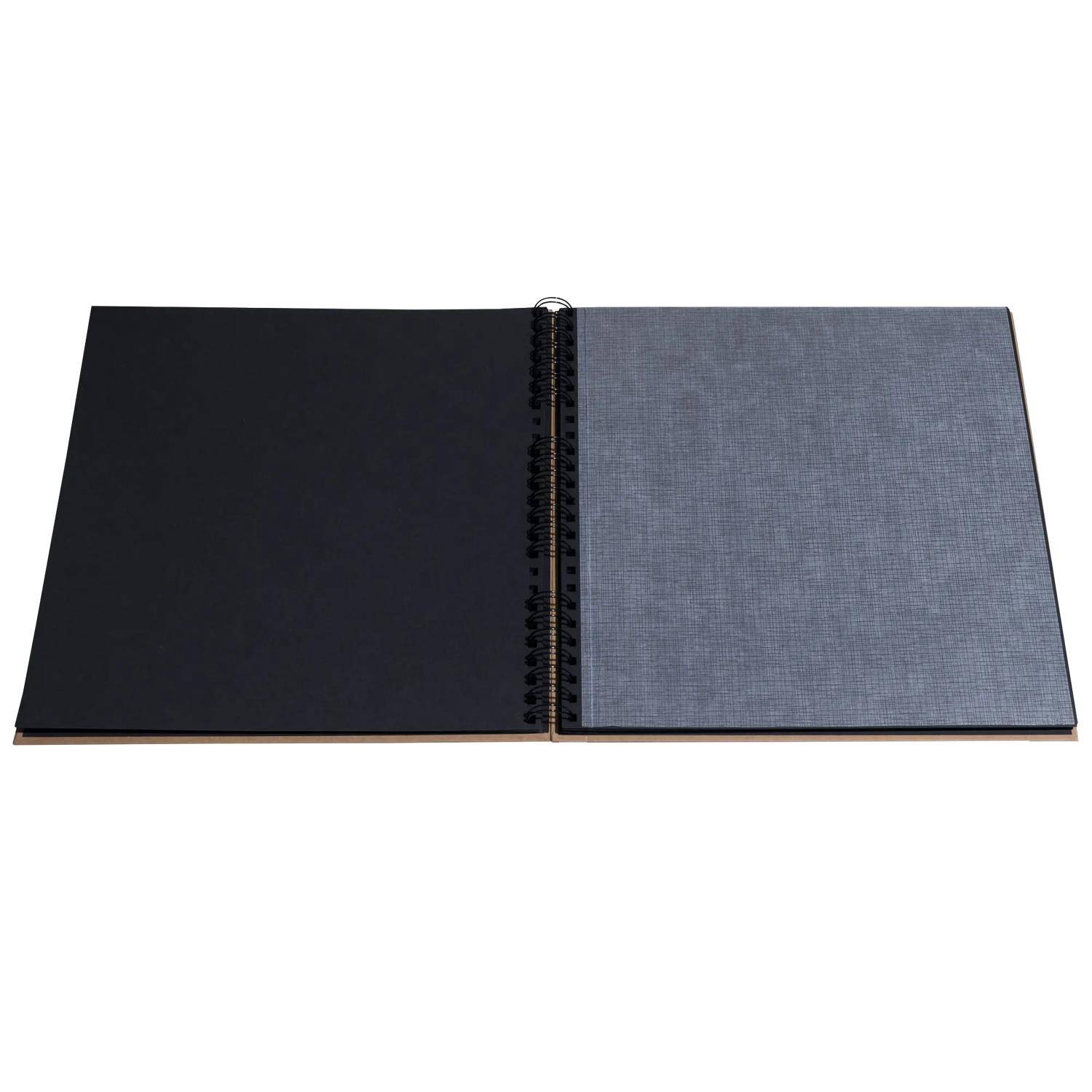 Exacompta Spiralfotoalbum 60 Seiten/30 Bl schwarz, 32x32 cm, Zen - Eiche 15141E