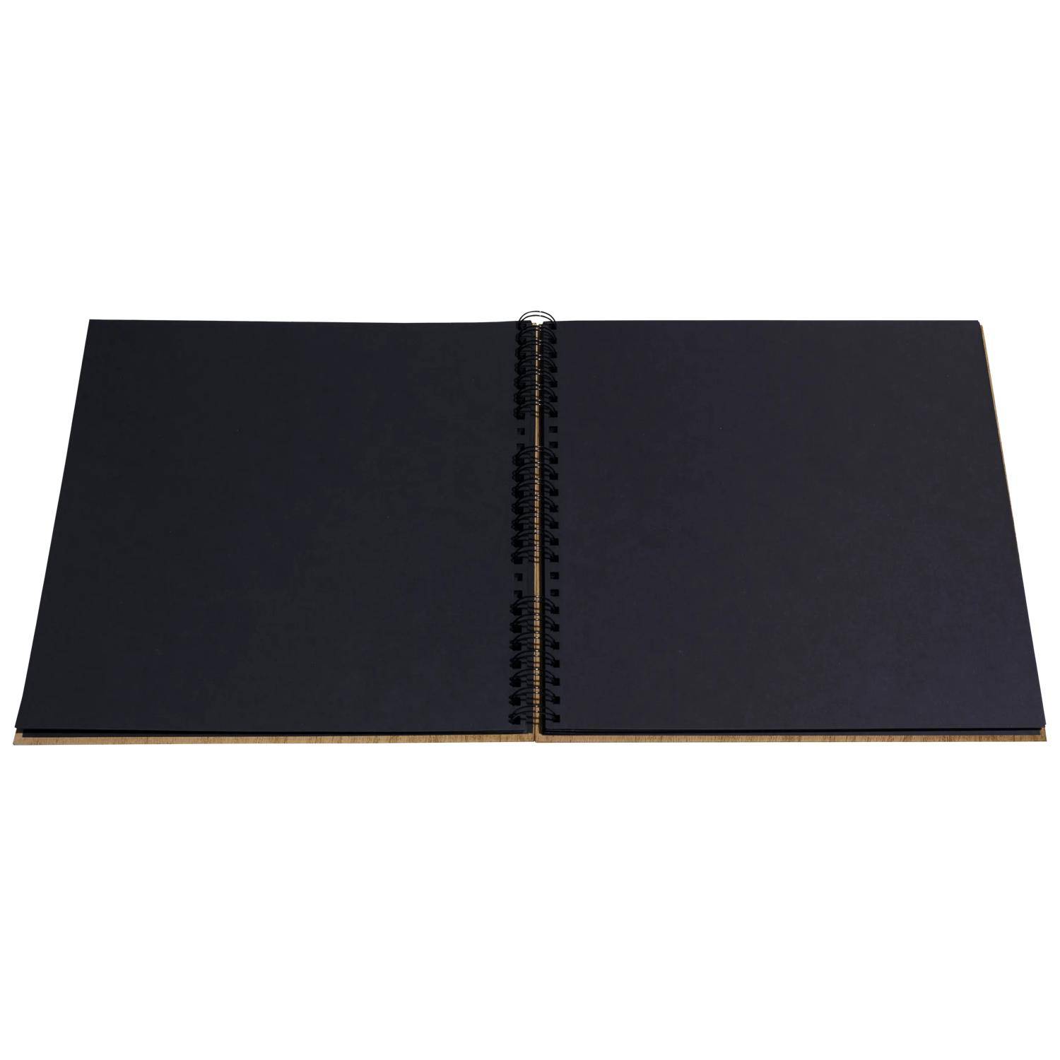 Exacompta Spiralfotoalbum 60 Seiten/30 Bl schwarz, 32x32 cm, Zen - Eiche 15141E