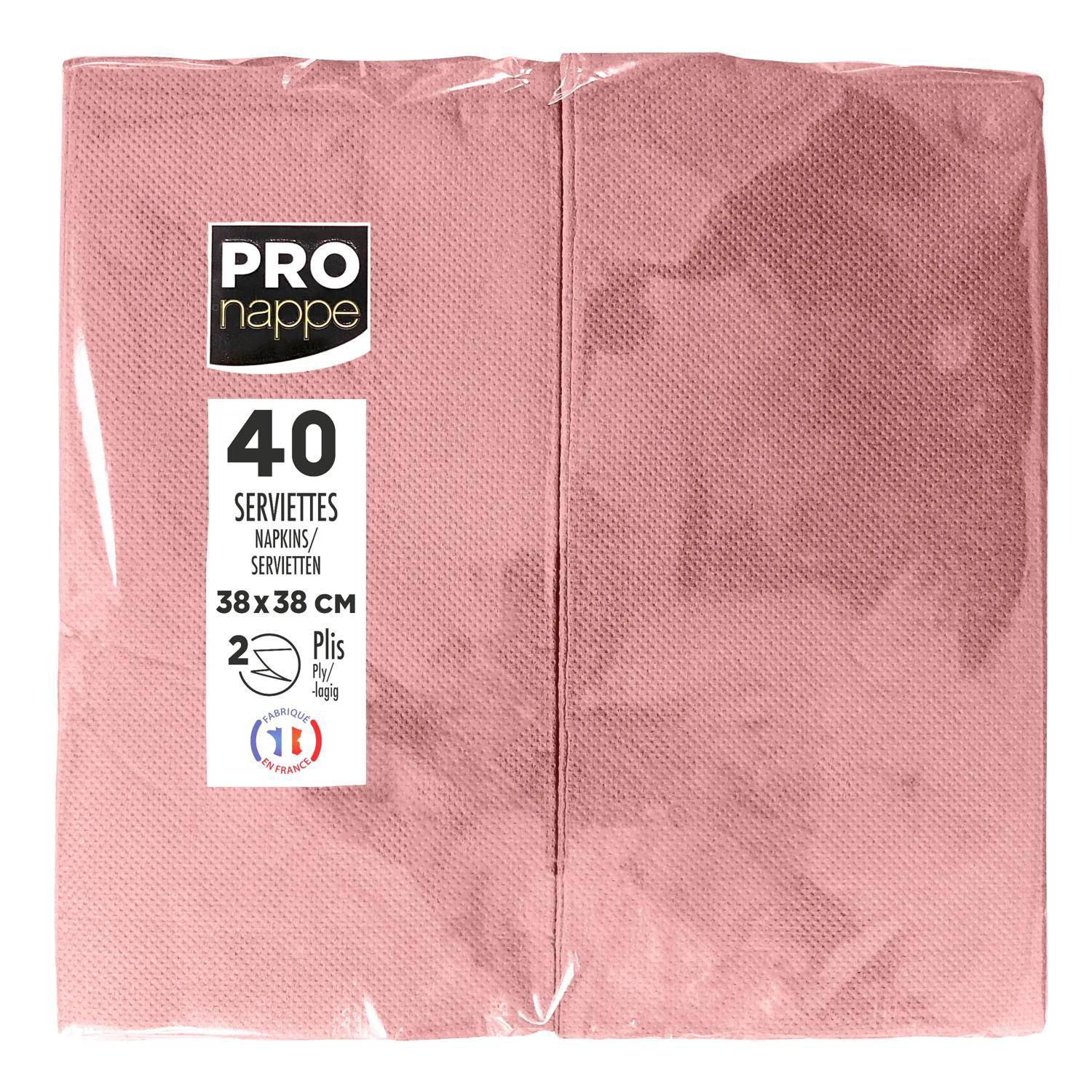 Pronappe 30x Tissue-Servietten 40St 1/8 Kopffalz, 38x38 cm Altrosa SV623903I