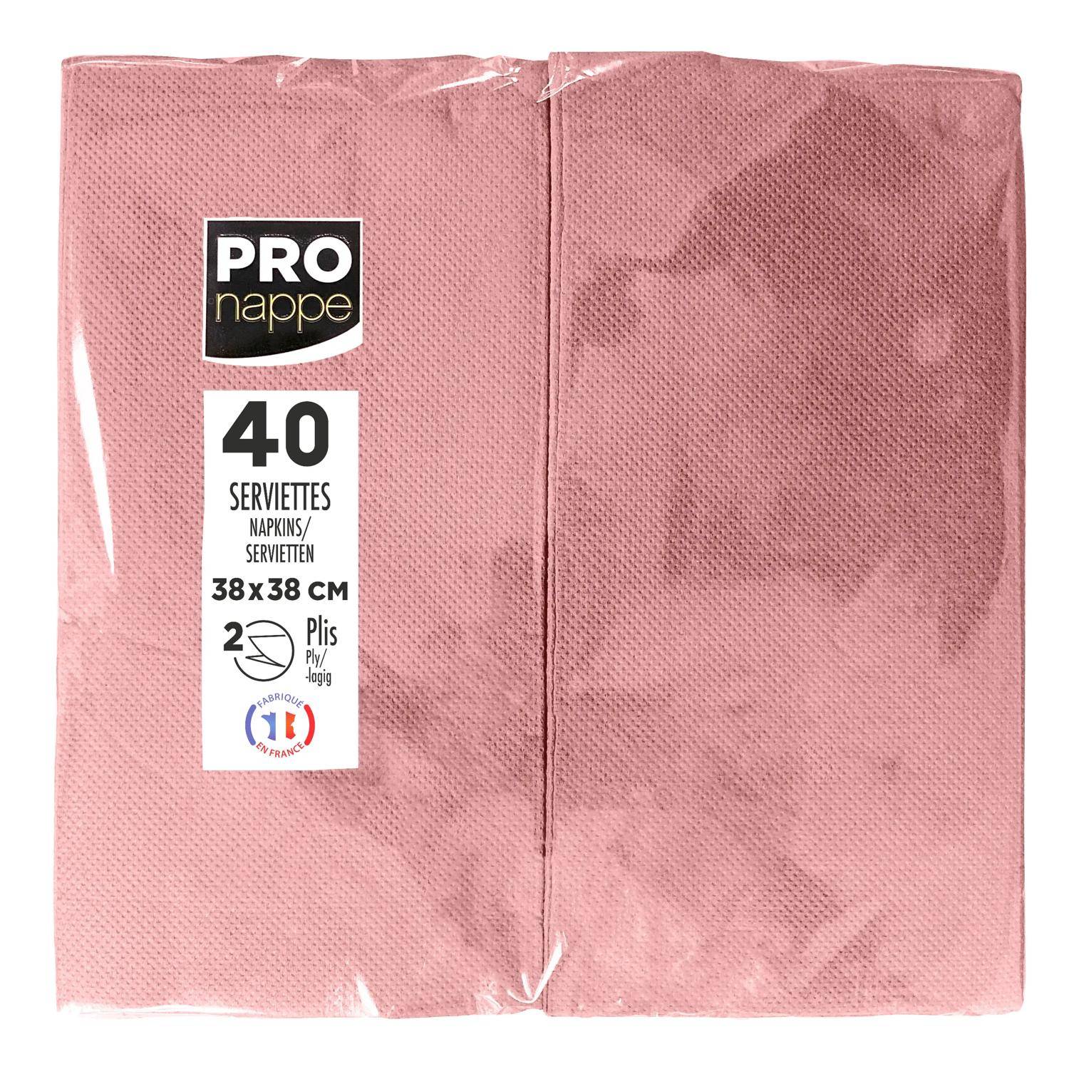 Pronappe 30x Tissue-Servietten 40St 1/8 Kopffalz, 38x38 cm Altrosa SV623903I
