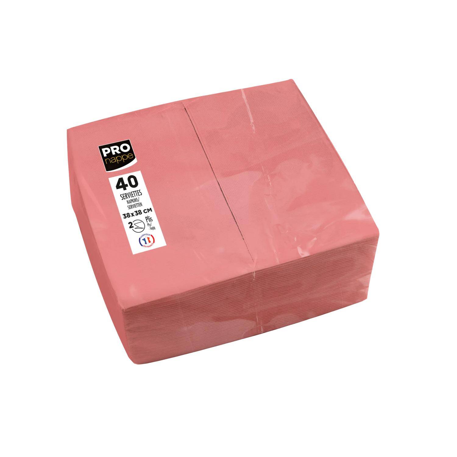 Pronappe 30x Tissue-Servietten 40St 1/8 Kopffalz, 38x38 cm Altrosa SV623903I