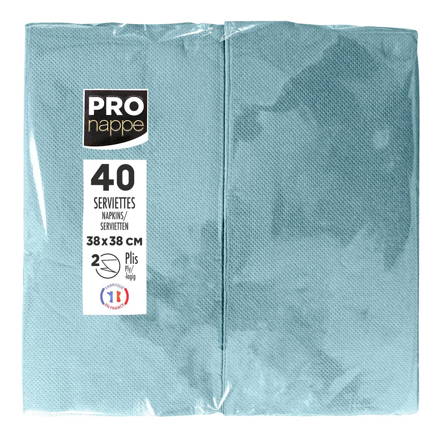Pronappe 30x Tissue-Servietten 40St 1/8 Kopffalz, 38x38 cm Pazifikblau SV623904I