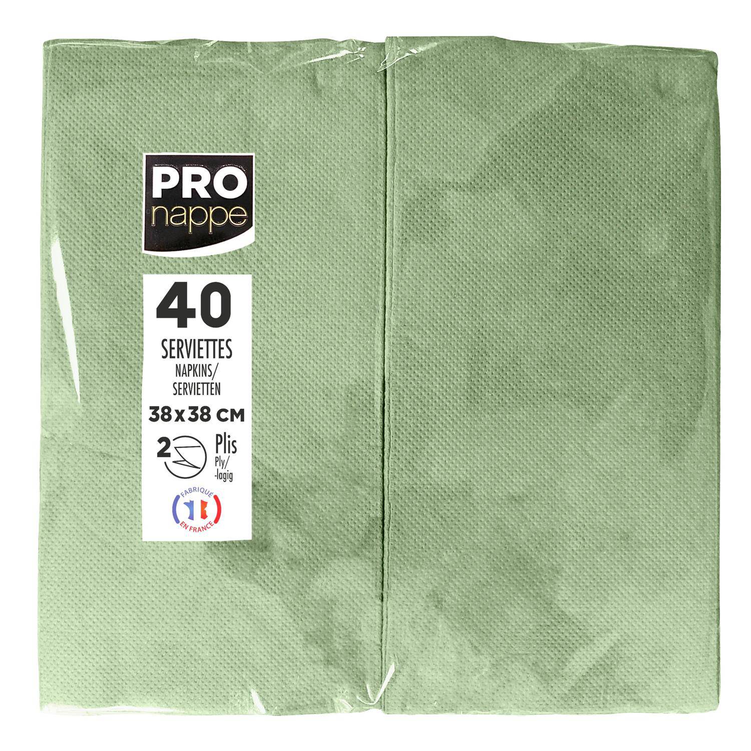 Pronappe 30x Tissue-Servietten 40St 1/8 Kopffalz, 38x38 cm Olivgrün SV623957I