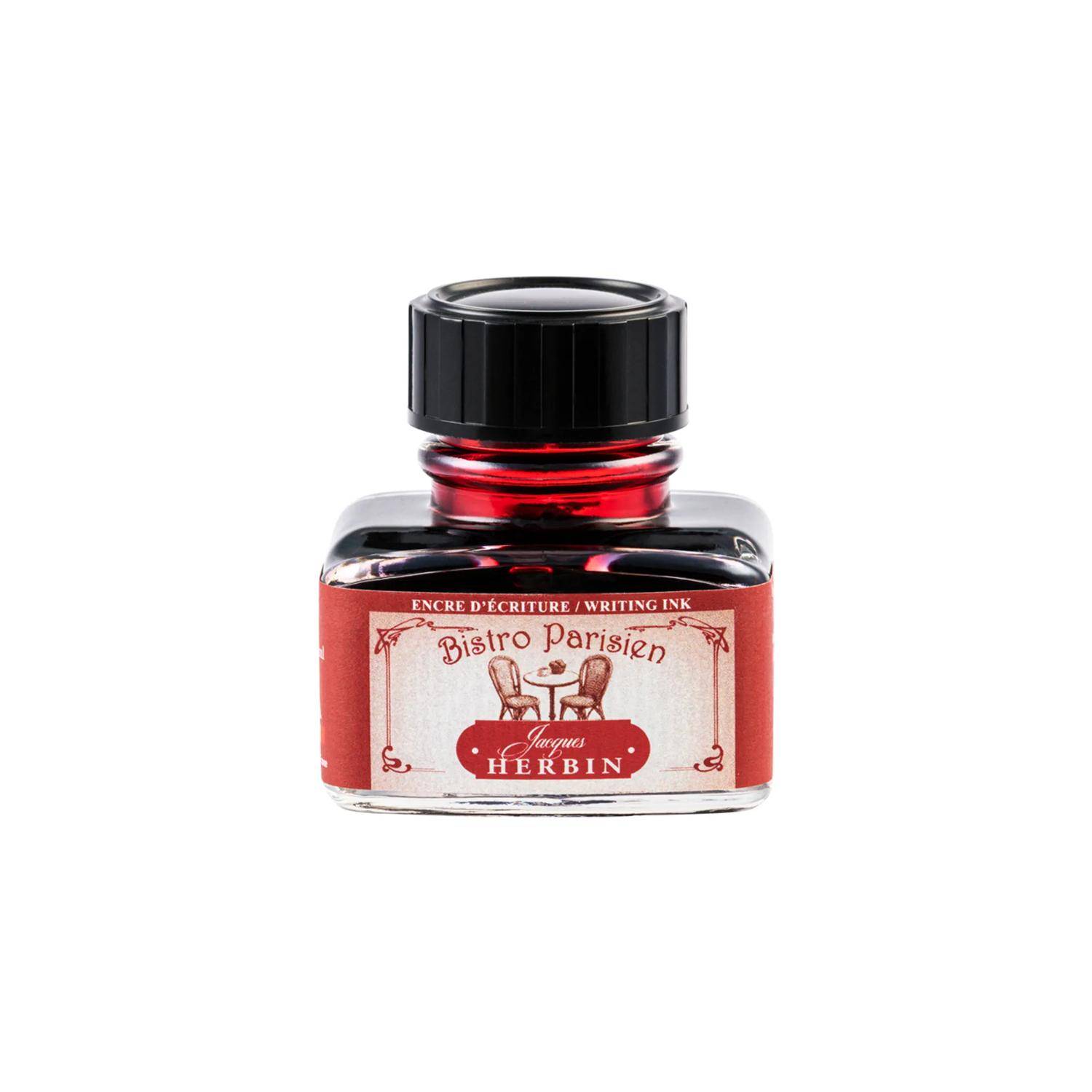 Jacques Herbin 4x Schreibtinten, Flakon 30ml - Bordeaux 13829T