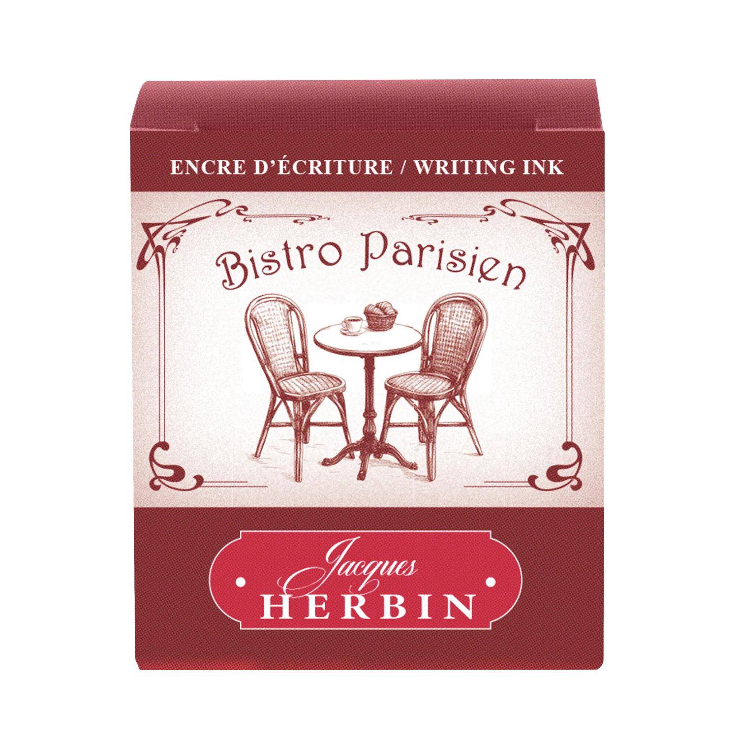 Jacques Herbin 4x Schreibtinten, Flakon 30ml - Bordeaux 13829T