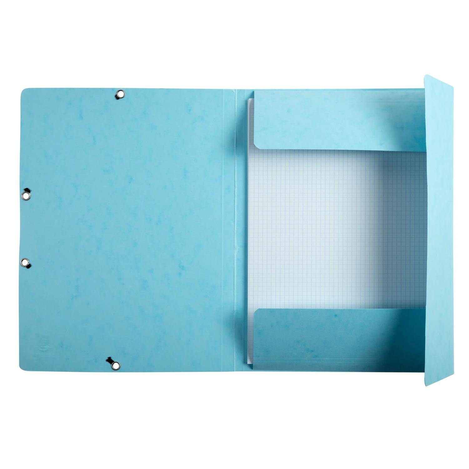 Exacompta 10x Karteikarten-Set Sammelmappe 3 Klappen Pastellblau 555662E