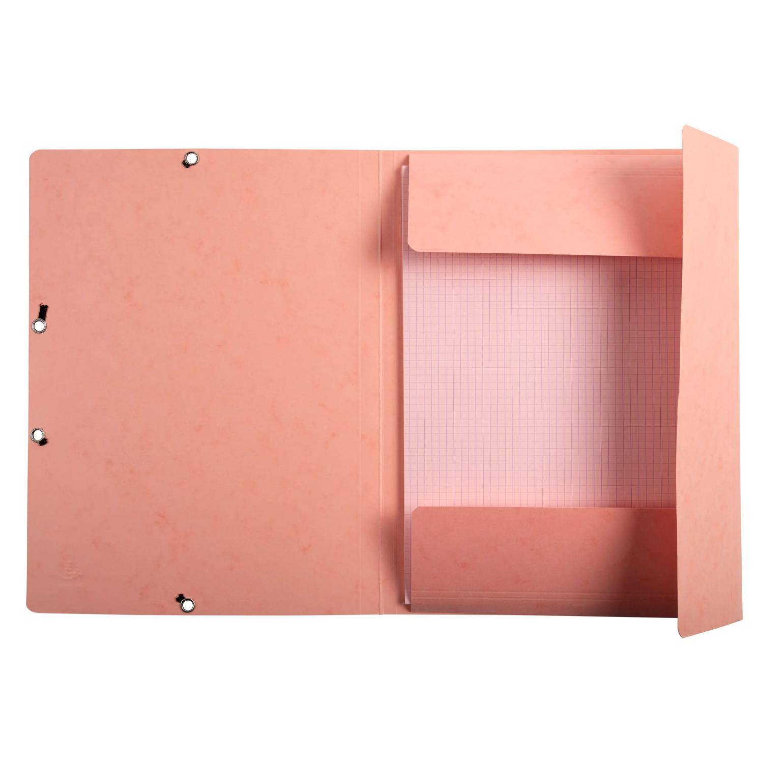 Exacompta 10x Karteikarten-Set Sammelmappe 3 Klappen Korallenrot 555667E