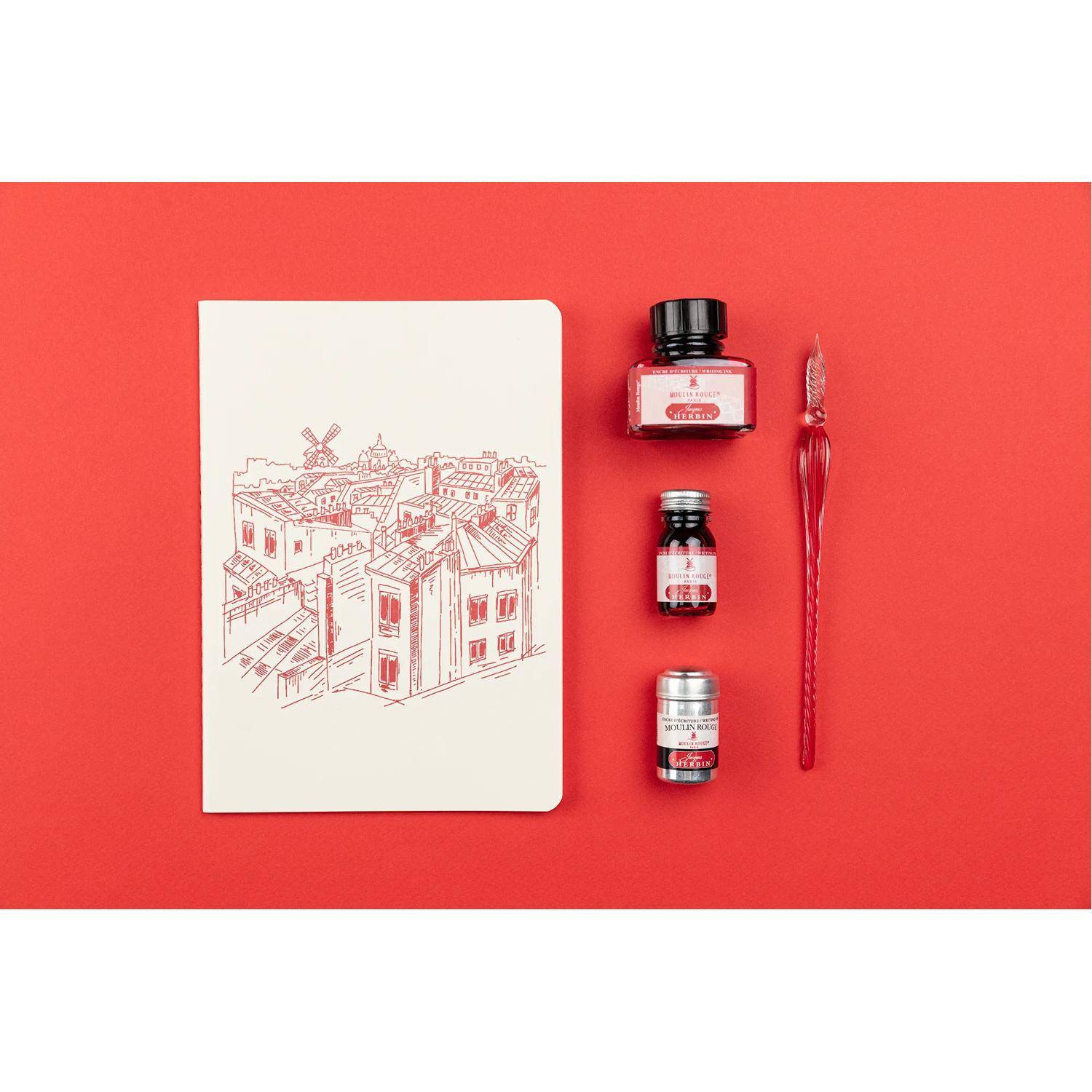 Jacques Herbin 6x Schreibtinten, Flakon 10ml - Bordeaux 11829T