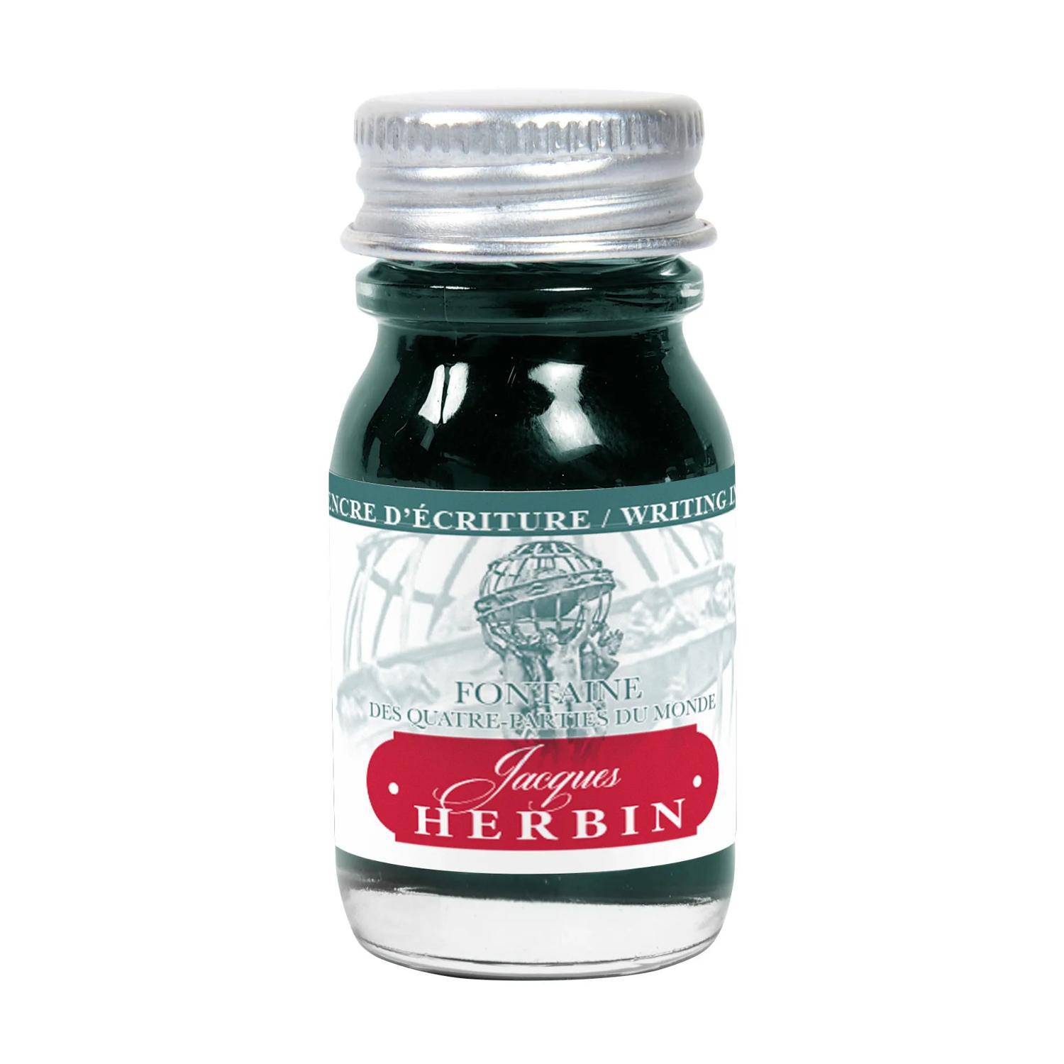 Jacques Herbin 6x Schreibtinten, Flakon 10ml - Blaugrün 11832T