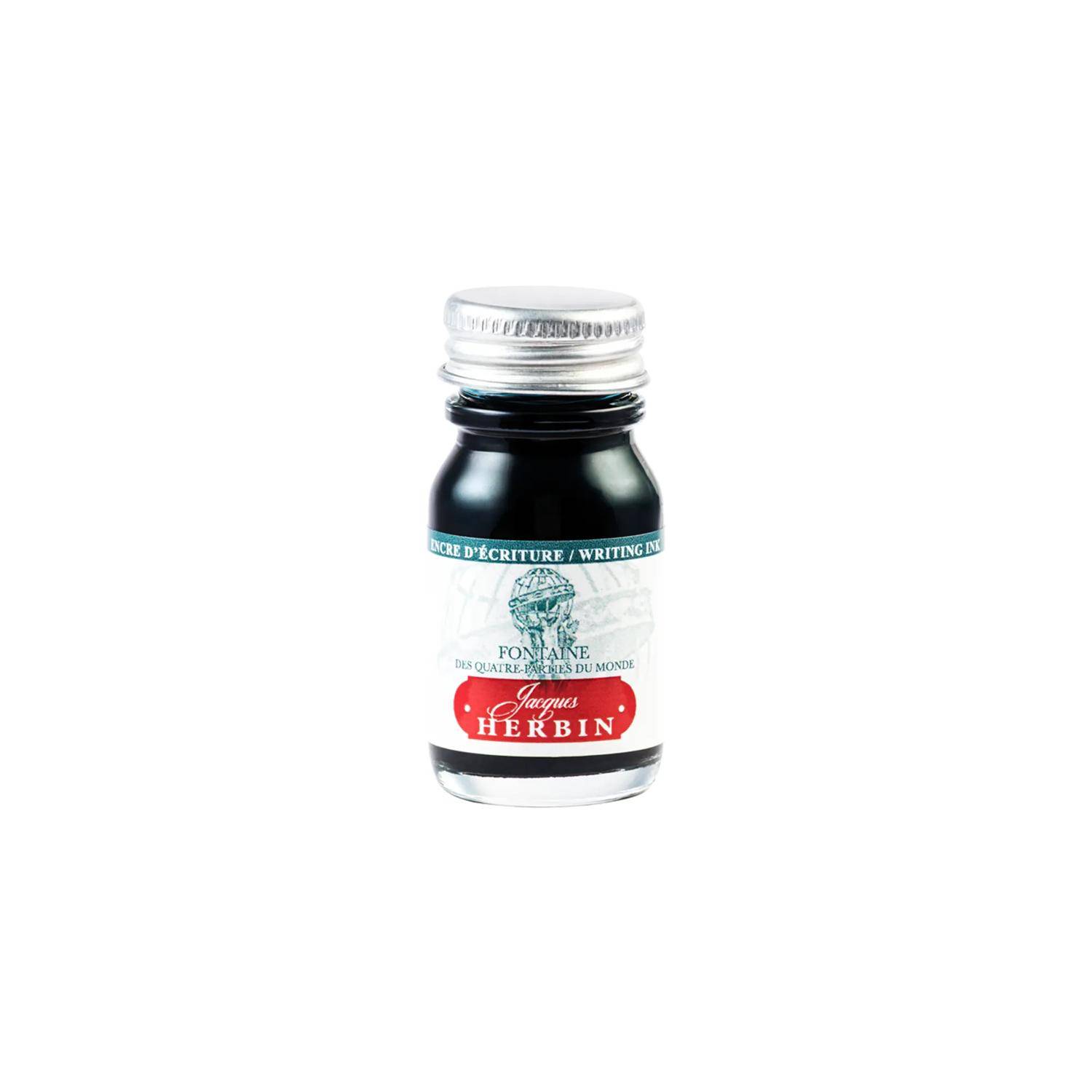 Jacques Herbin 6x Schreibtinten, Flakon 10ml - Blaugrün 11832T