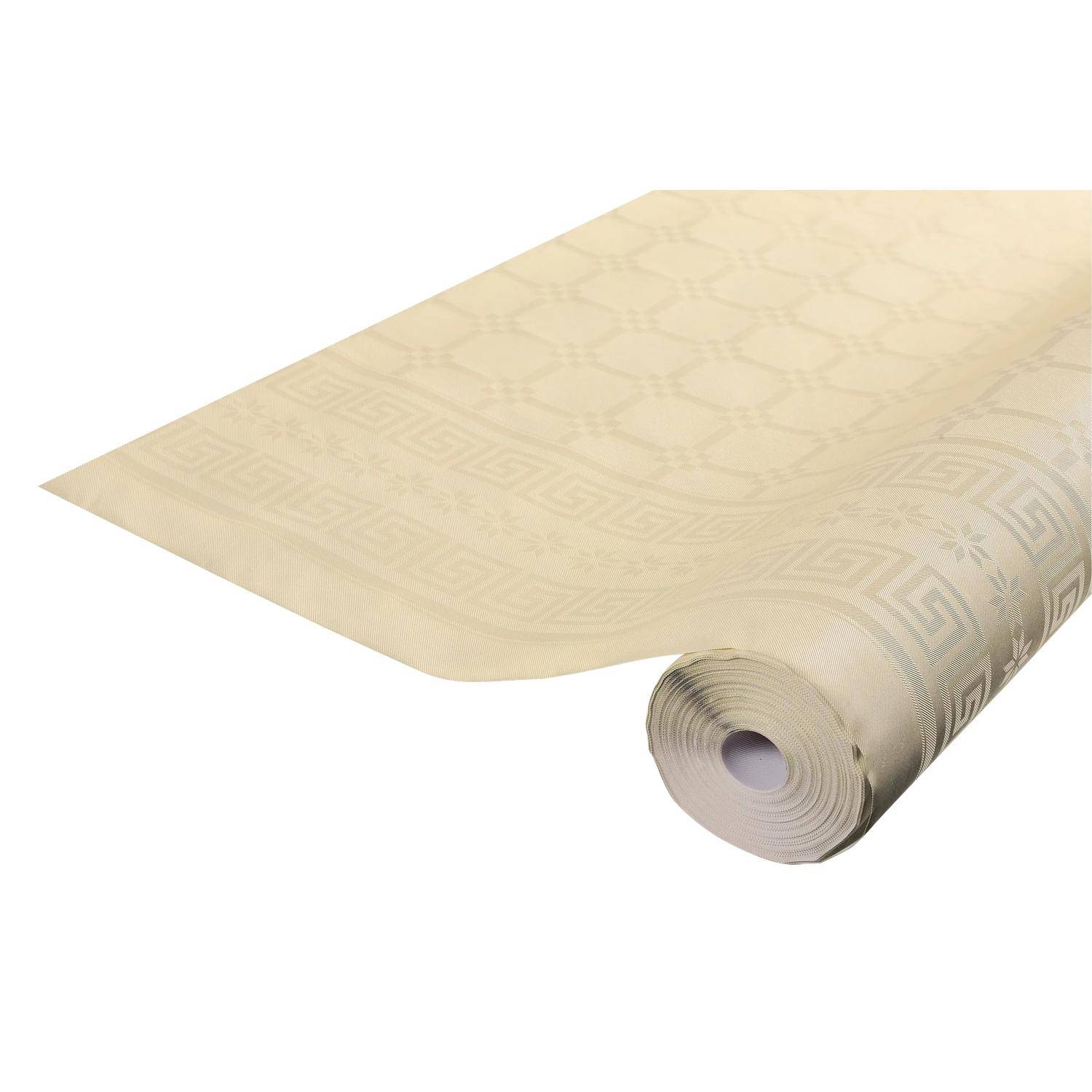 Pronappe 12x Papiertischdecke Rolle Damastprägung 6x1,18m - Elfenbein RD260624I