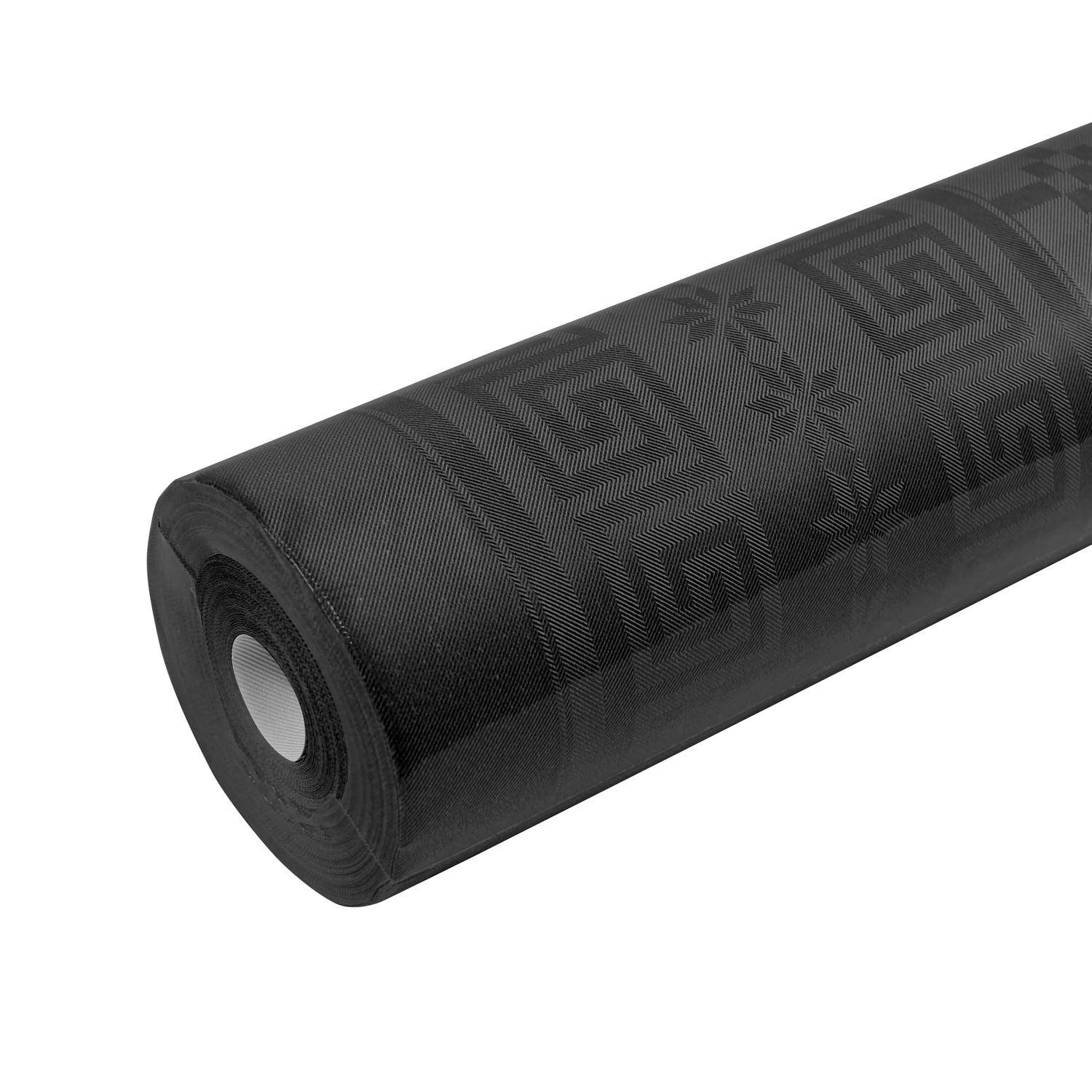 Pronappe 12x Papiertischdecke Rolle Damastprägung - 6x1,18m - Schwarz RD260634I