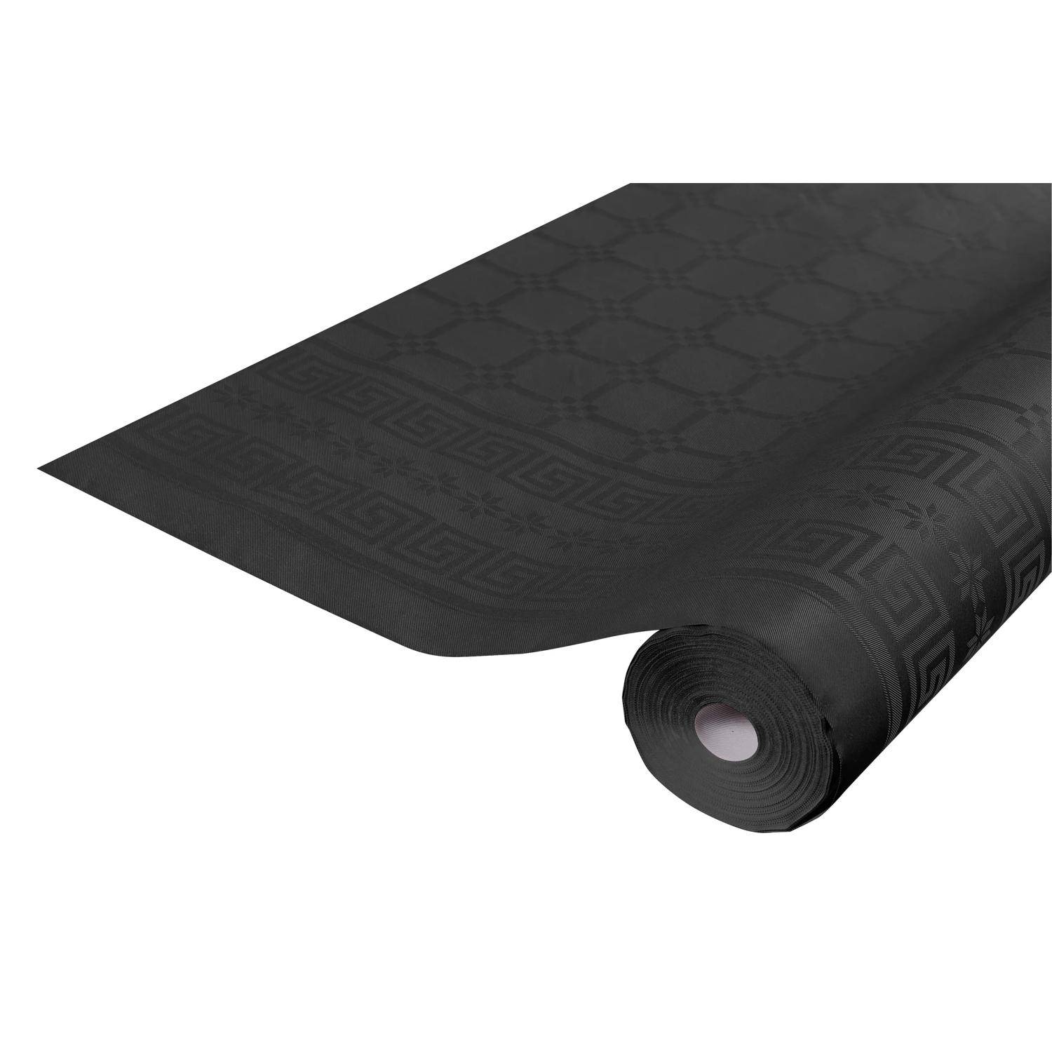 Pronappe 12x Papiertischdecke Rolle Damastprägung - 6x1,18m - Schwarz RD260634I