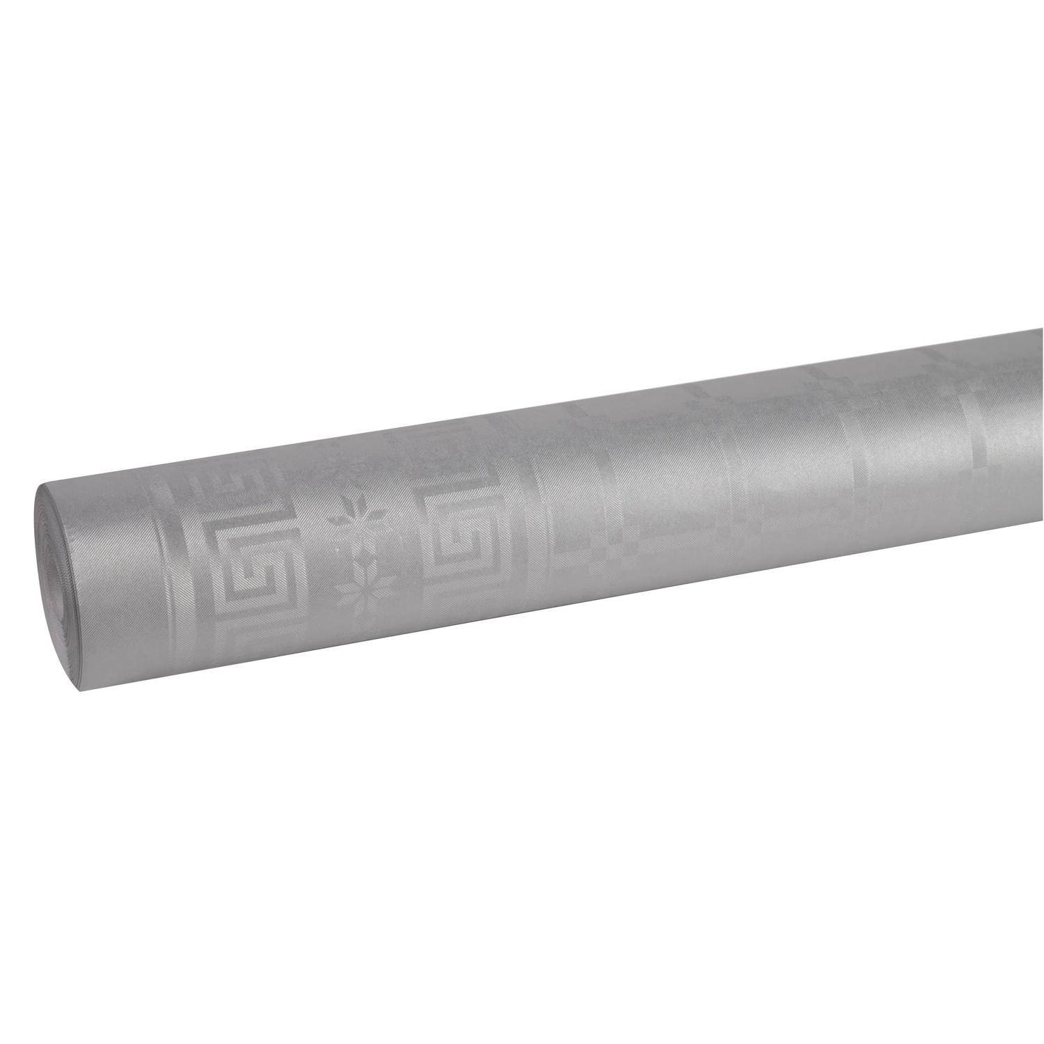 Pronappe 12x Papiertischdecke Rolle Damastprägung - 6x1,18m - Silber RD260652I