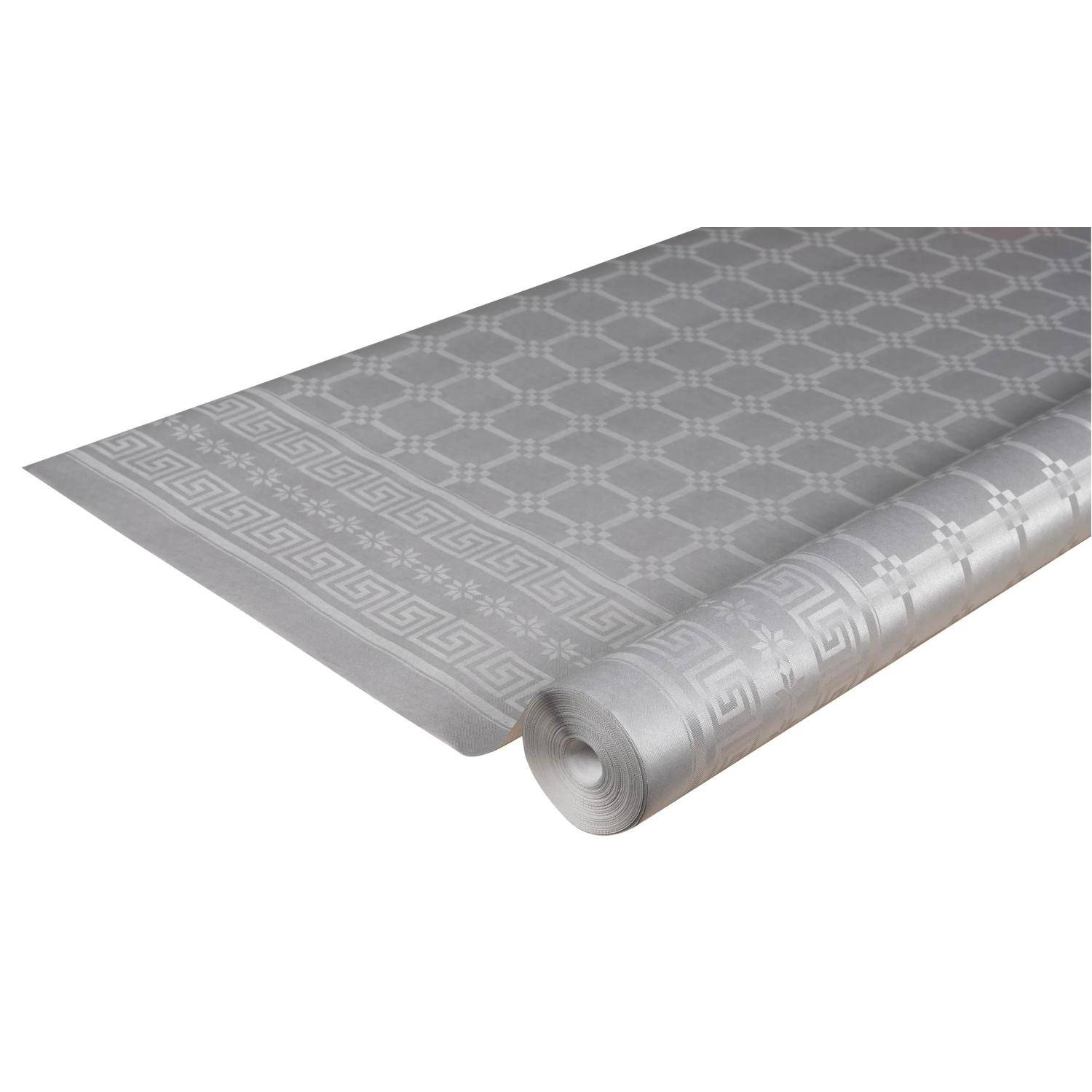 Pronappe 12x Papiertischdecke Rolle Damastprägung - 6x1,18m - Silber RD260652I