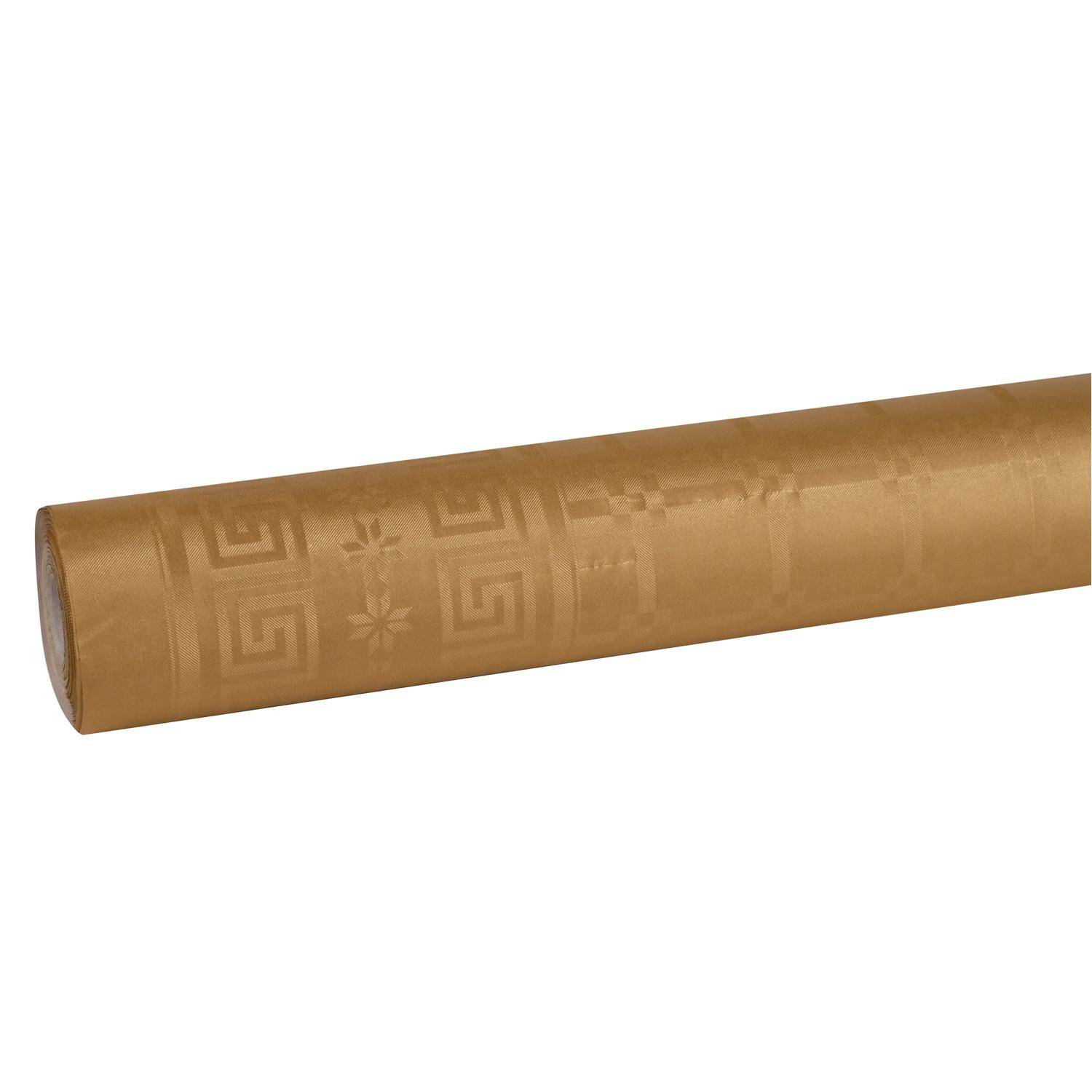 Pronappe 12x Papiertischdecke Rolle Damastprägung - 6x1,18m - Gold RD260657I