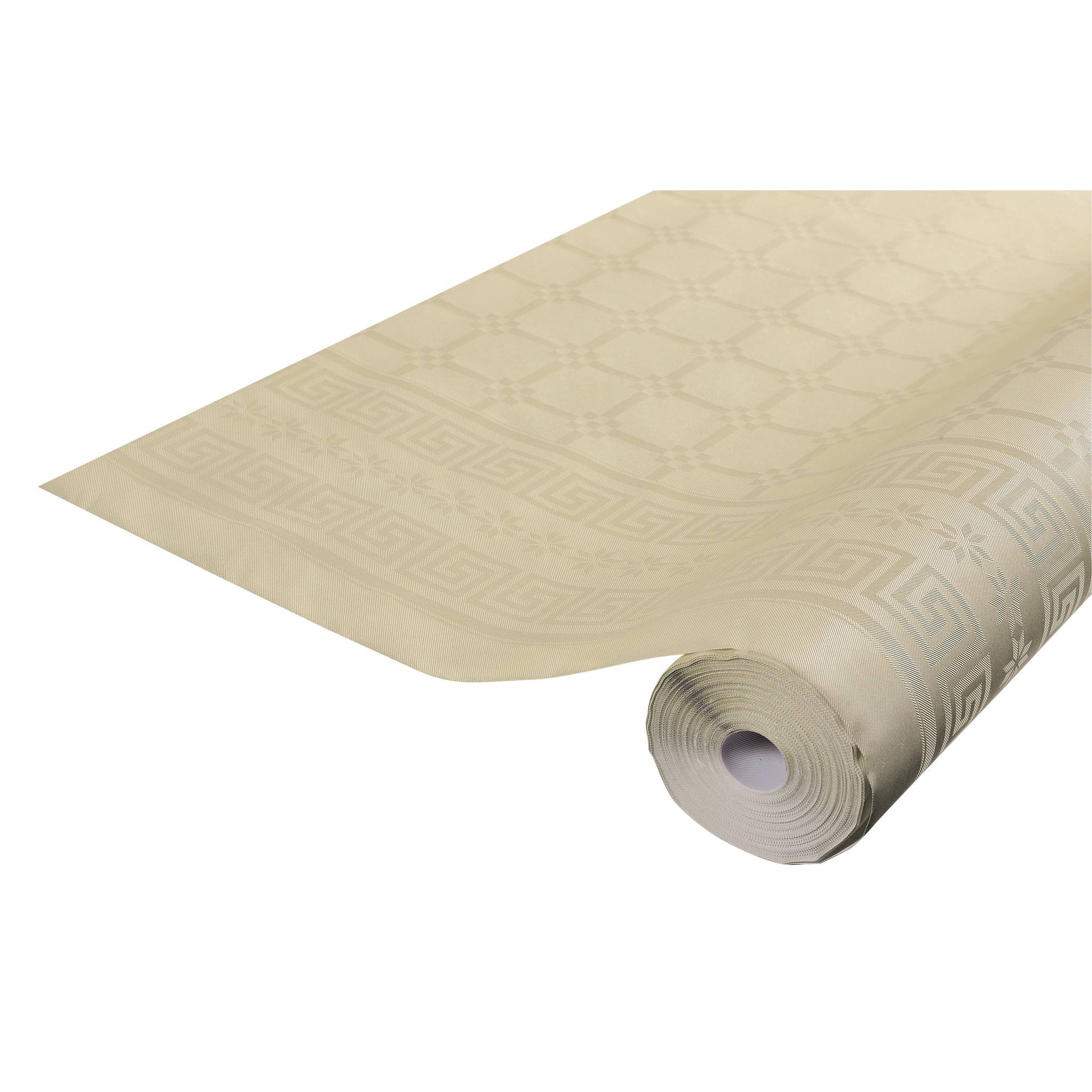 Pronappe 12x Papiertischdecke Rolle Damastprägung 6x1,18m Schnurbraun RD260668I