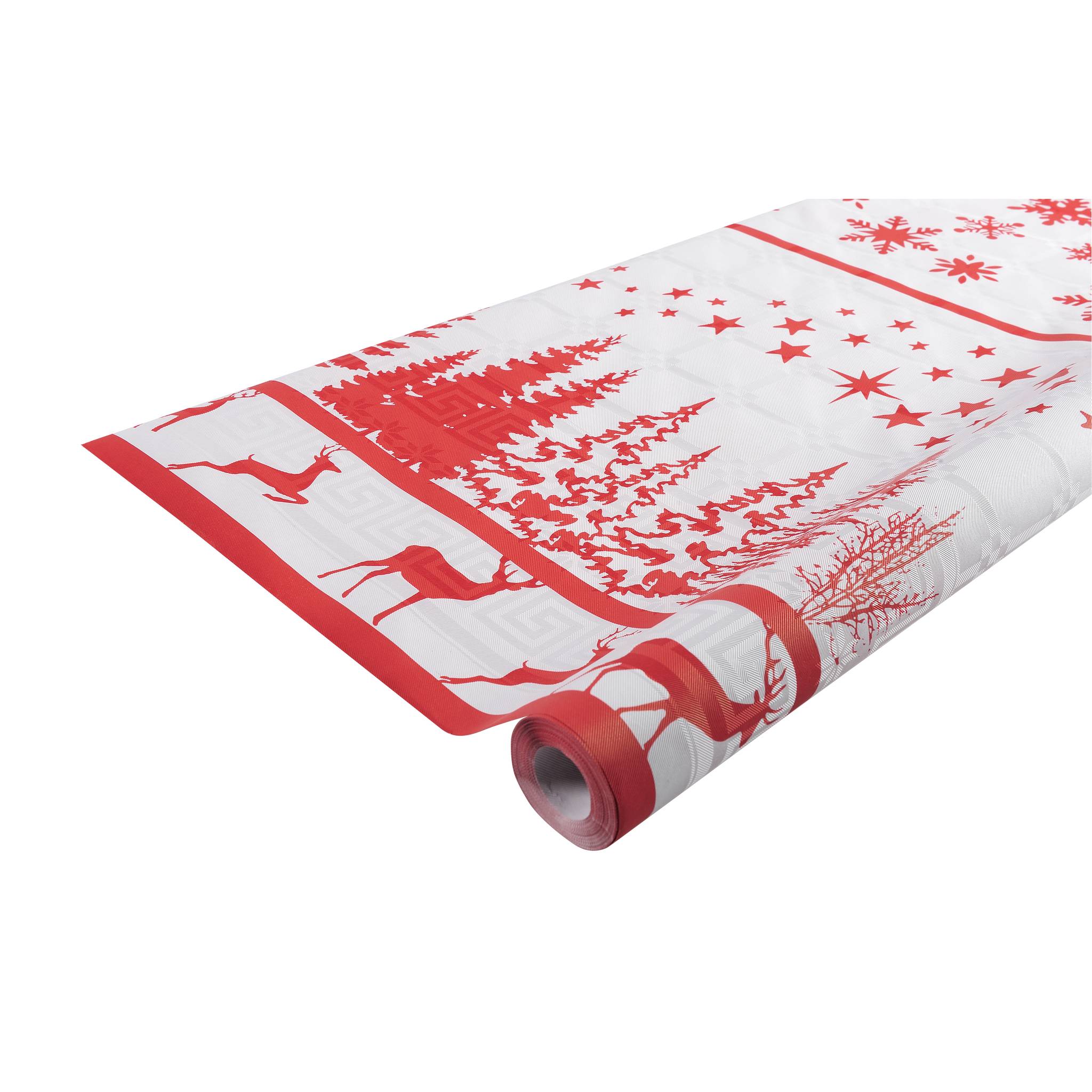Pronappe 12x Papiertischdecke Rolle Damastprägung 6x1,18m Rot RD260681I