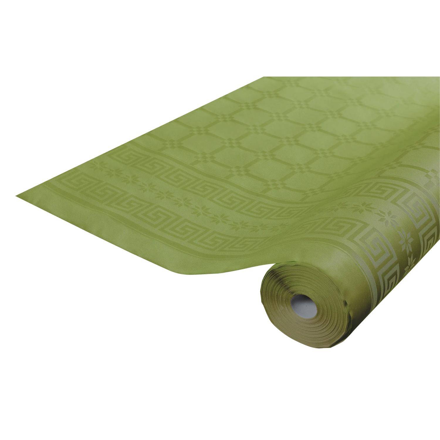 Pronappe 12x Papiertischdecke Rolle Damastprägung - 6x1,18m - Olivgrün RD260690I