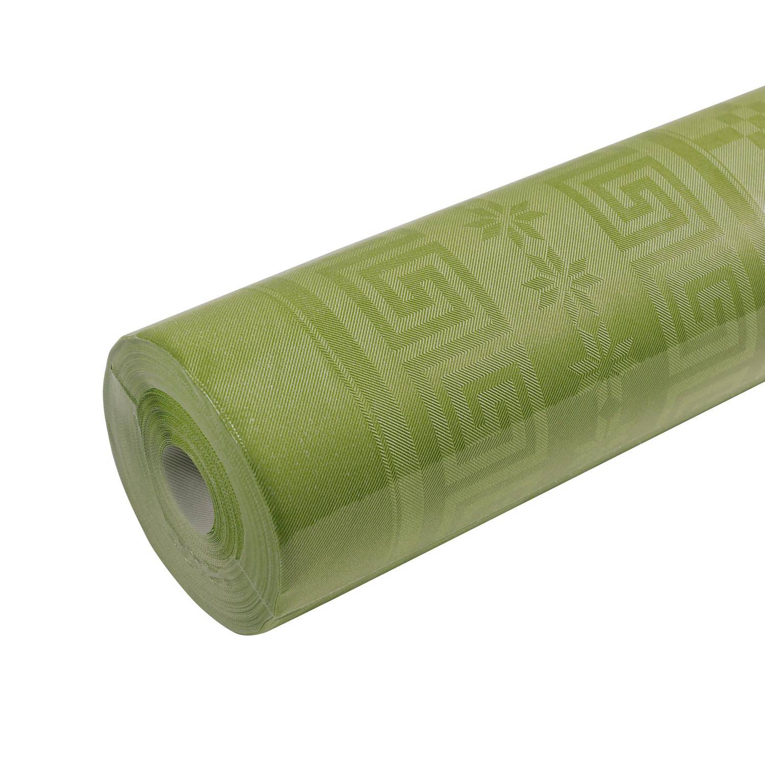 Pronappe 12x Papiertischdecke Rolle Damastprägung - 6x1,18m - Olivgrün RD260690I