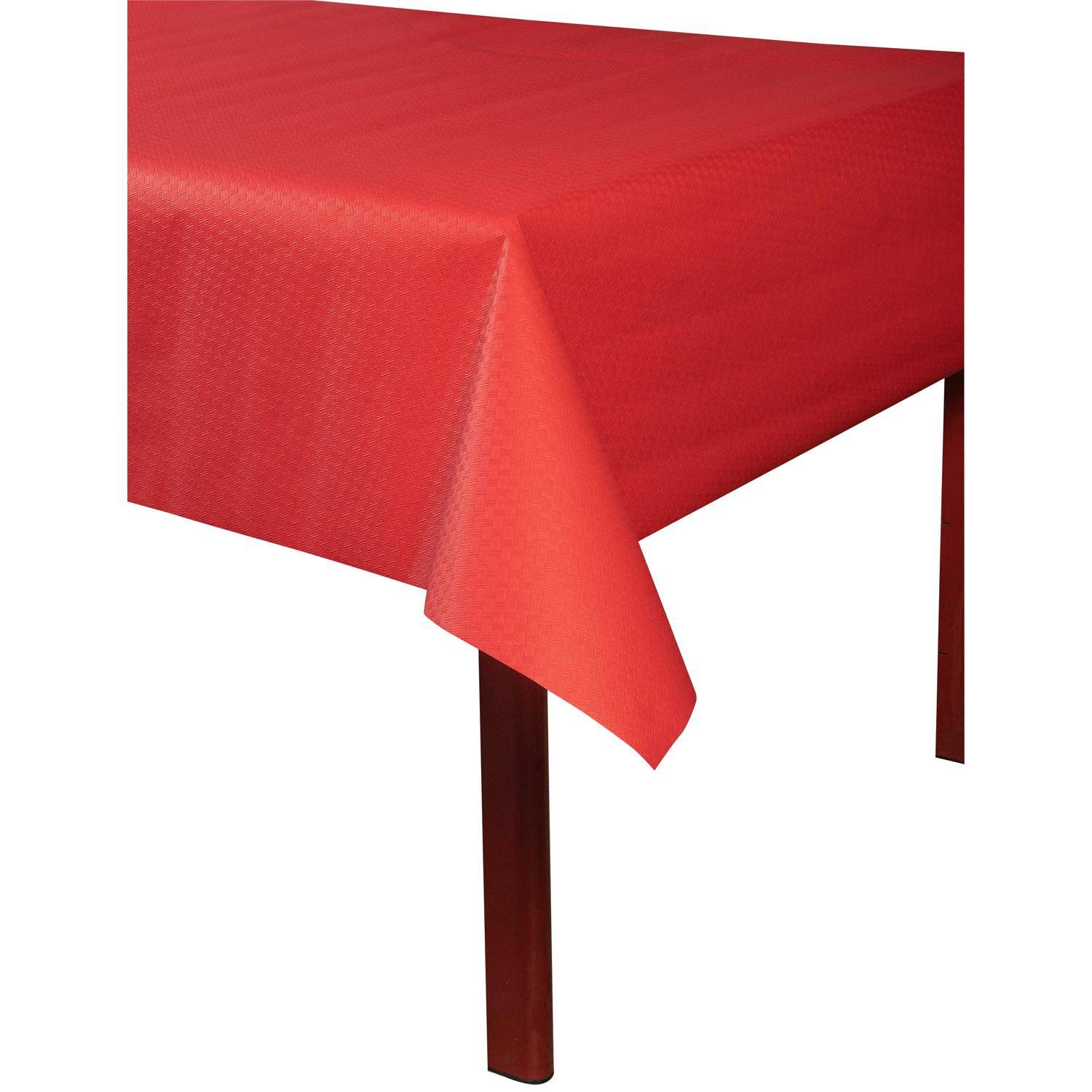 Pronappe 16x Tischdecke auf Rolle, geprägt, Leineneffekt 6x1,18m Rot RG360621I