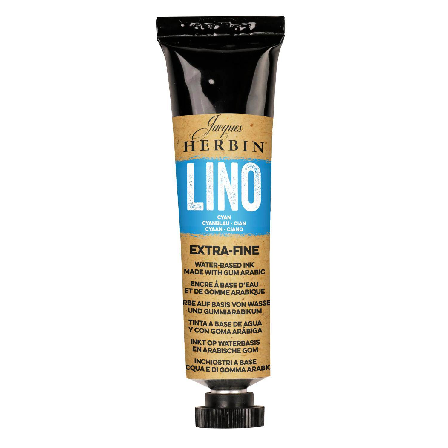 Jacques Herbin 3x Linolfarbe Tube 35 ml Cyan 80513T