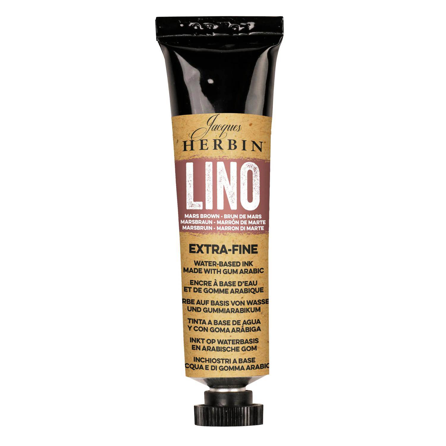 Jacques Herbin 3x Linolfarbe Tube 35 ml Marsbraun 80547T