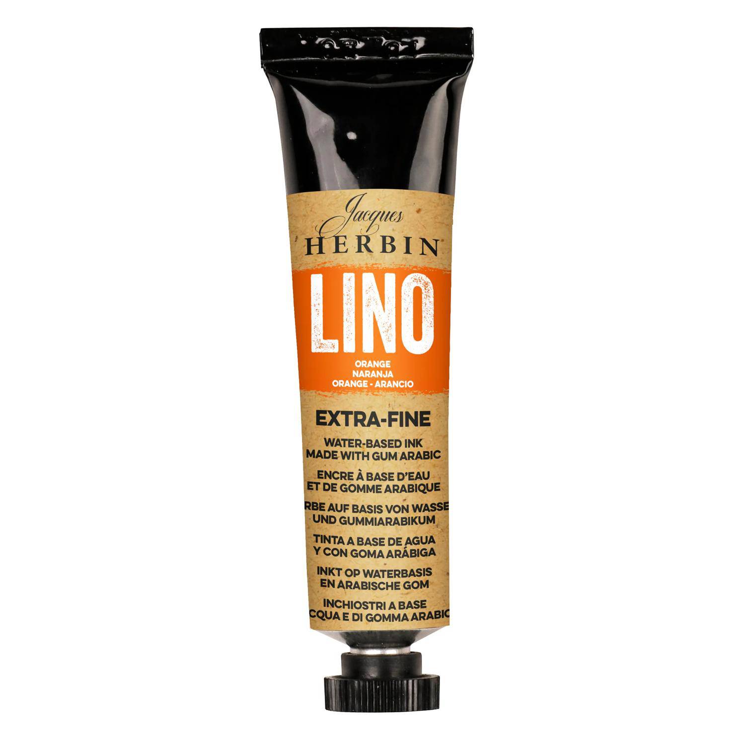 Jacques Herbin 3x Linolfarbe Tube 35 ml Orange 80557T