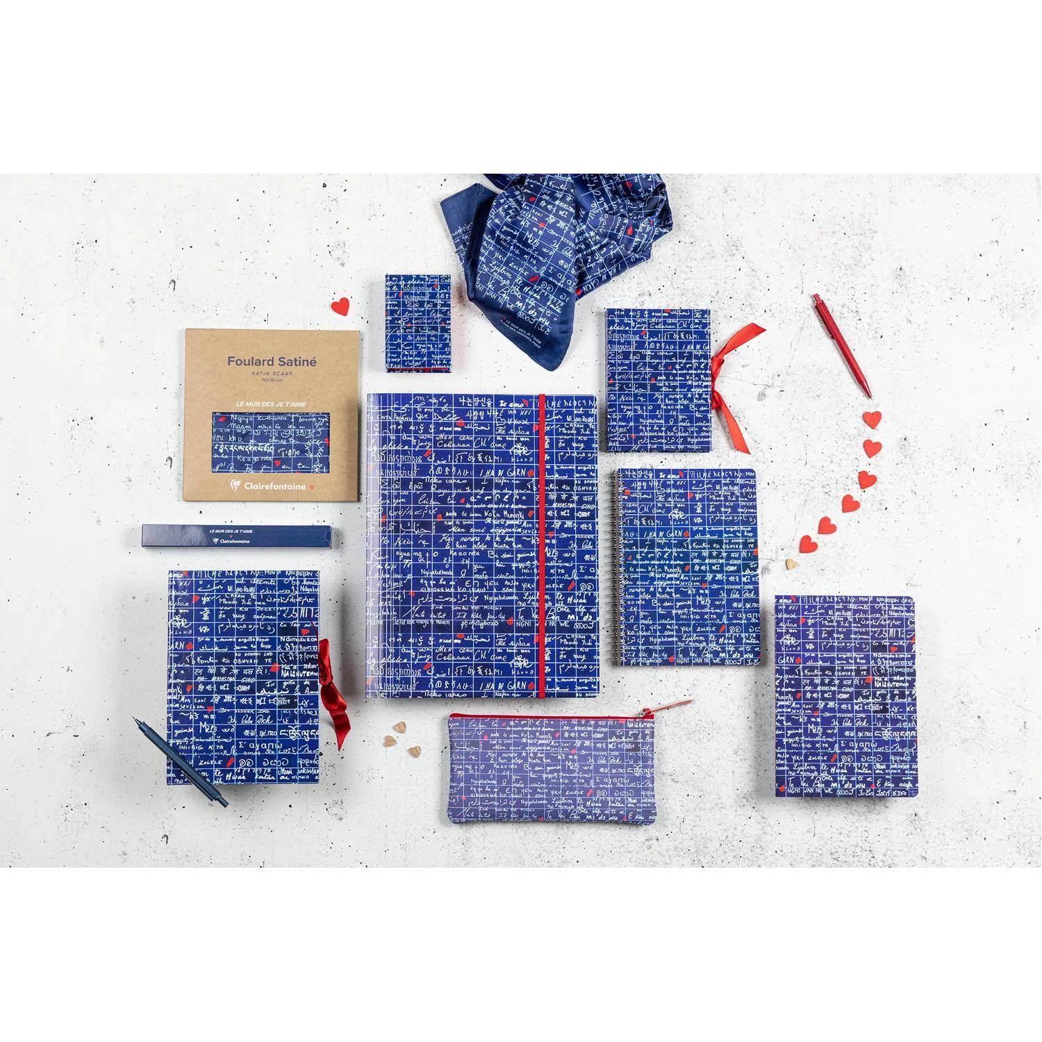 Clairefontaine 4x Le Mur des Je t'aime, Satinschal 70x70 cm - 116333C