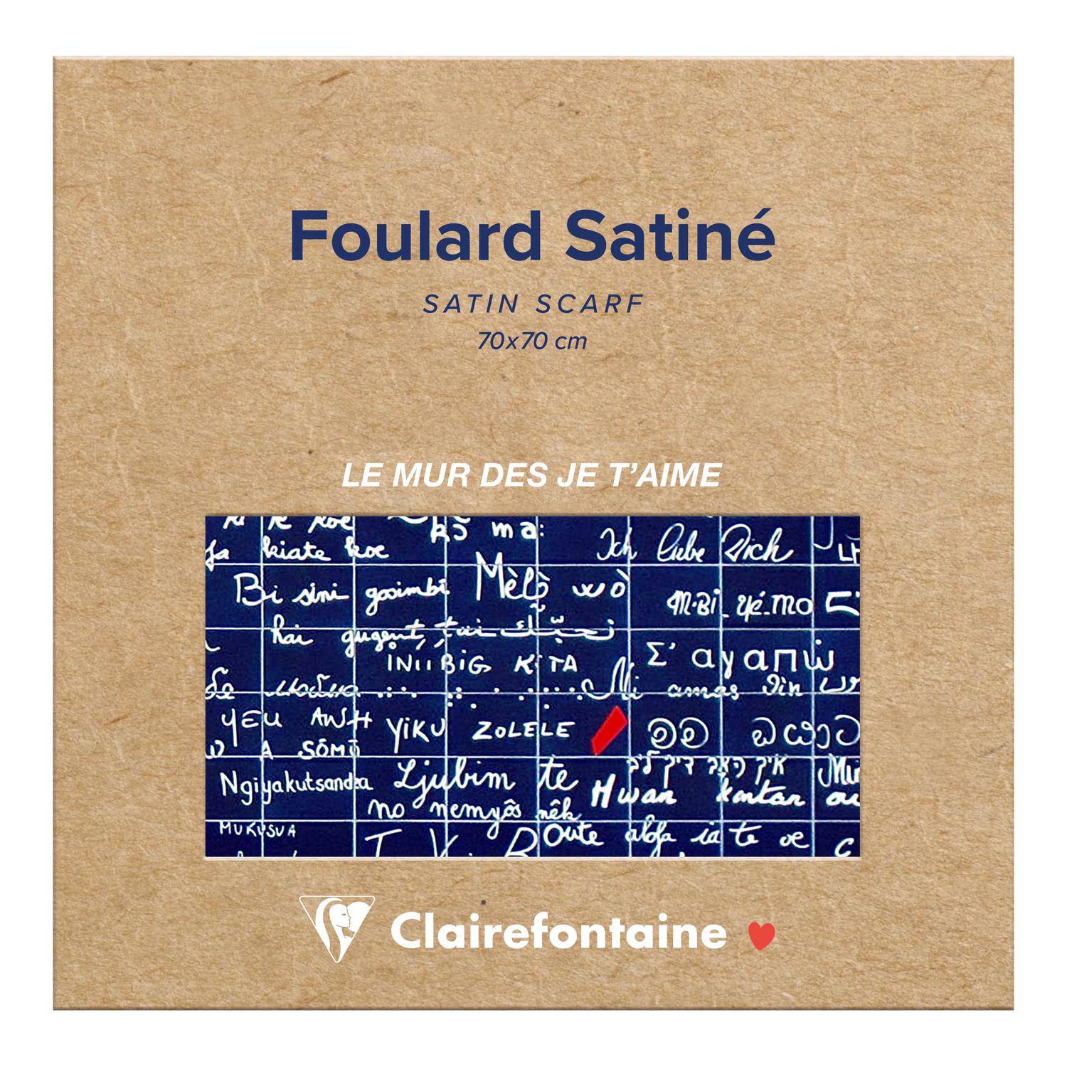 Clairefontaine 4x Le Mur des Je t'aime, Satinschal 70x70 cm - 116333C