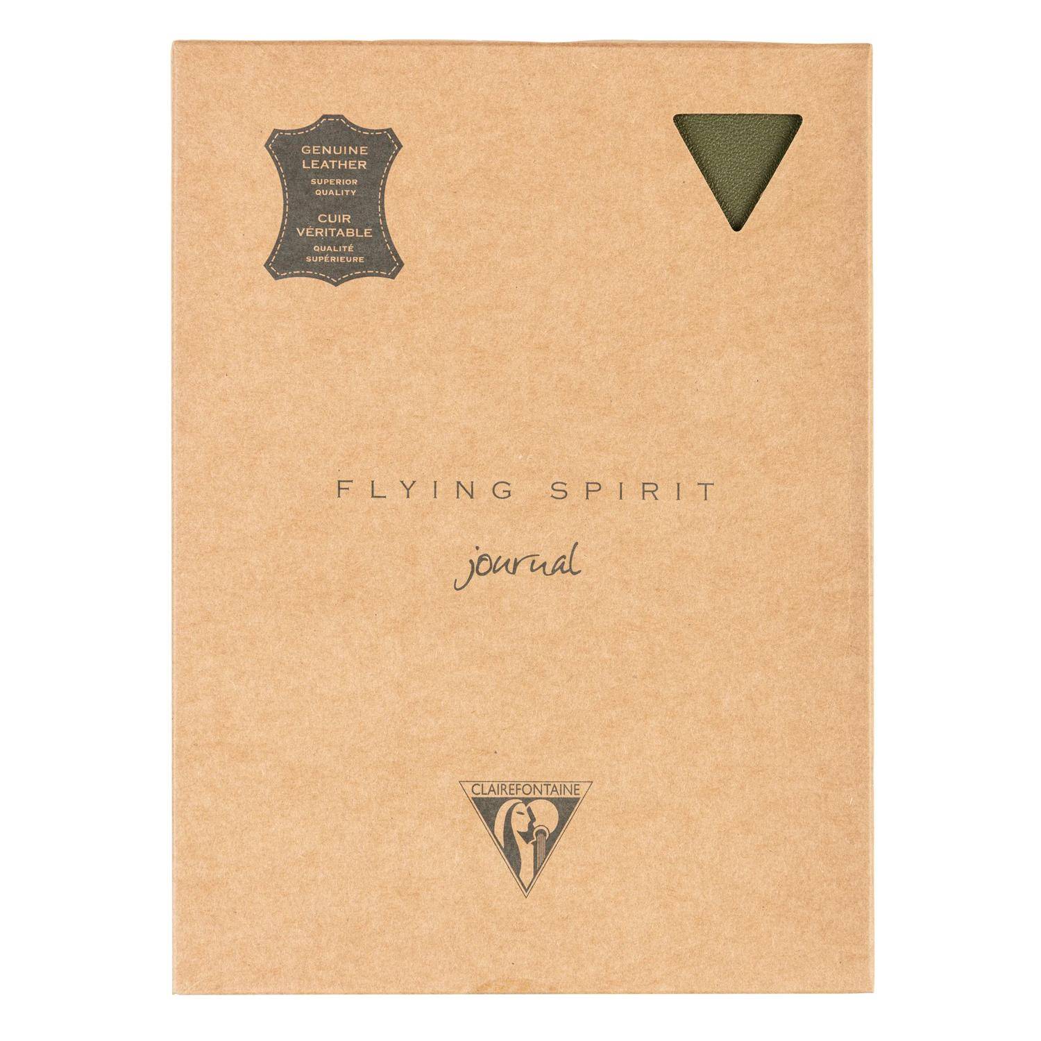 Clairefontaine 3x Notizbuch A5, Ledereinband 90 Bl 90g Khaki 107946C